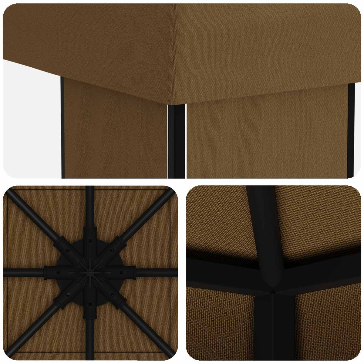 Gazebo 4 × 3 m Sivosmeđa Poliester i čelik 190 gsm