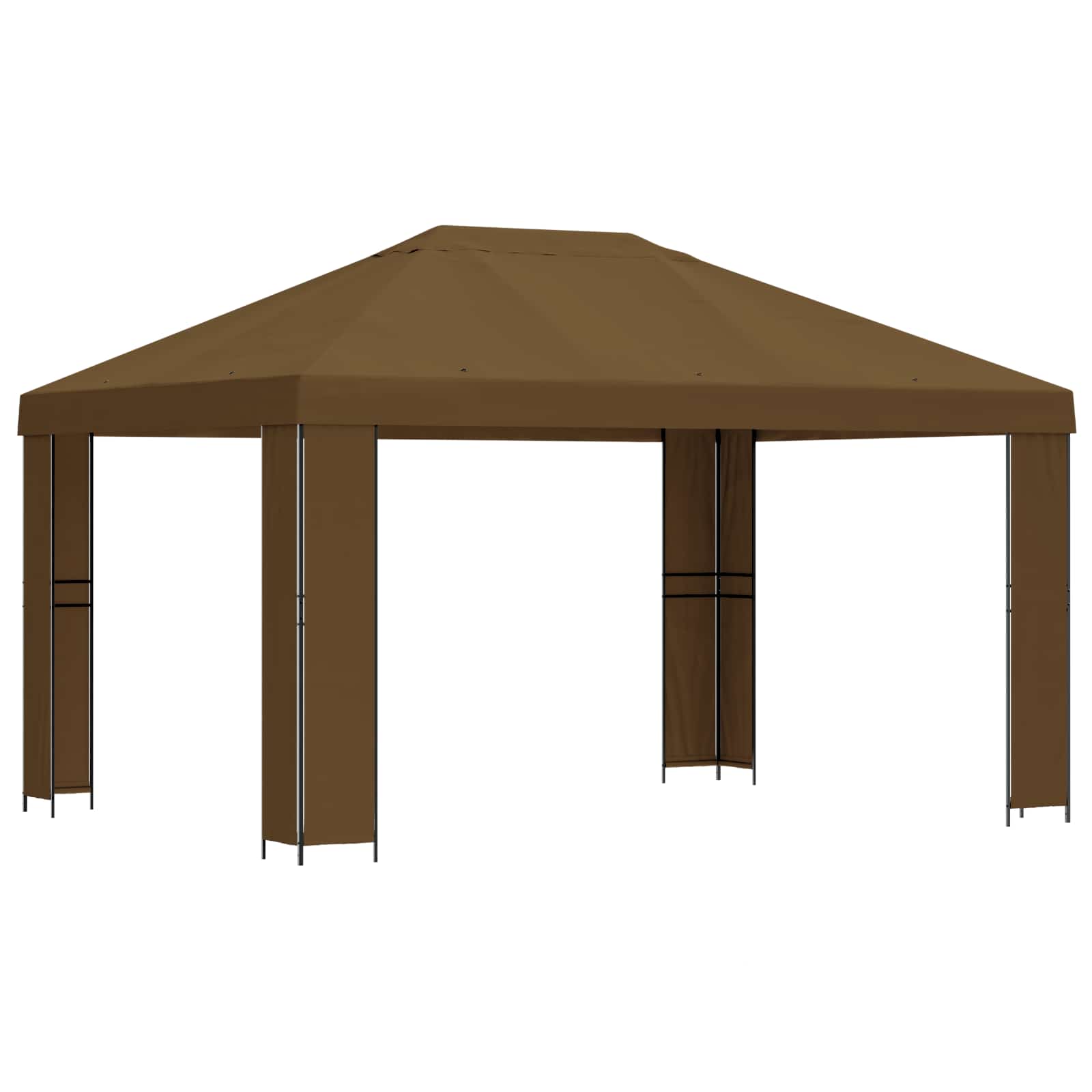 Gazebo 4 × 3 m Sivosmeđa Poliester i čelik 190 gsm