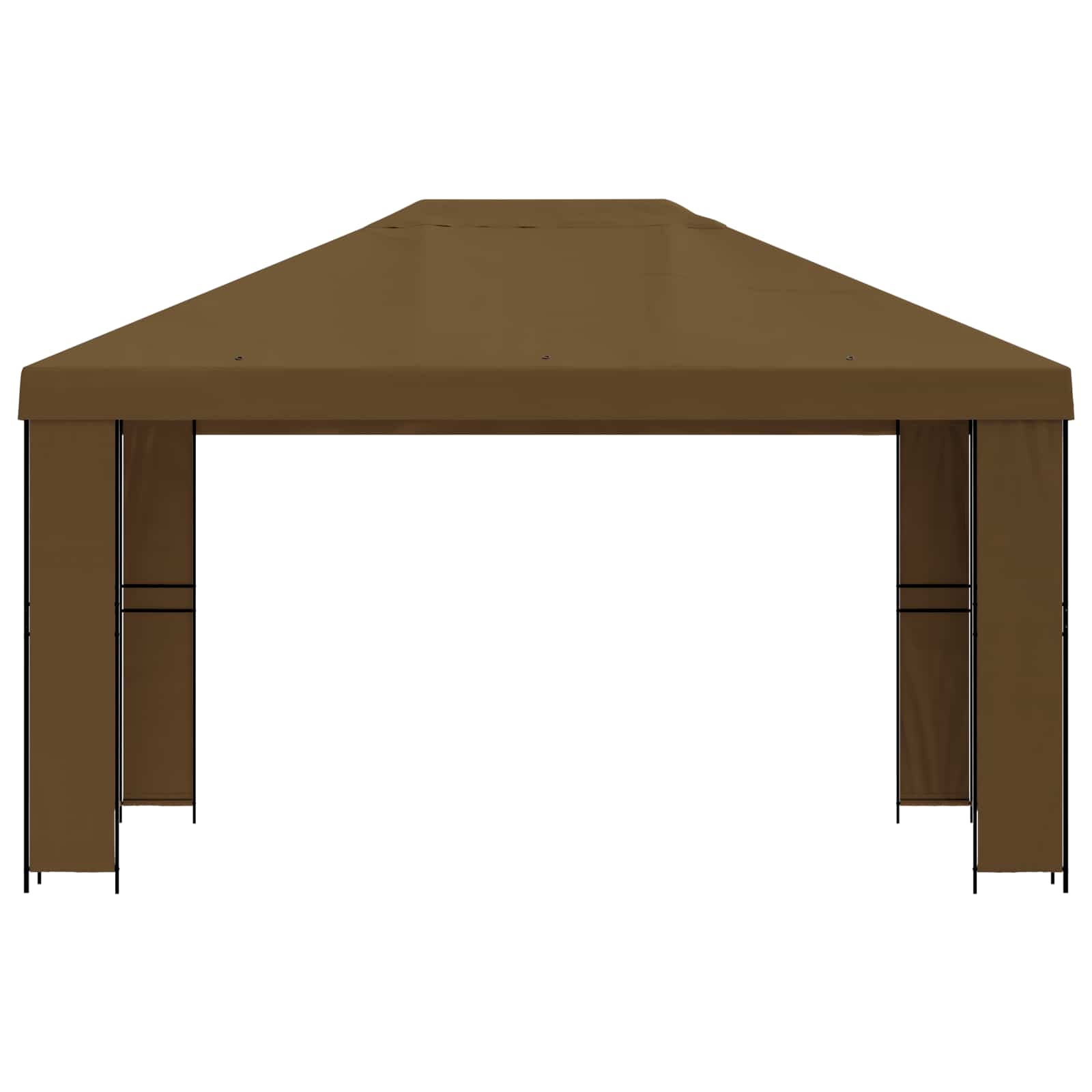 Gazebo 4 × 3 m Sivosmeđa Poliester i čelik 190 gsm