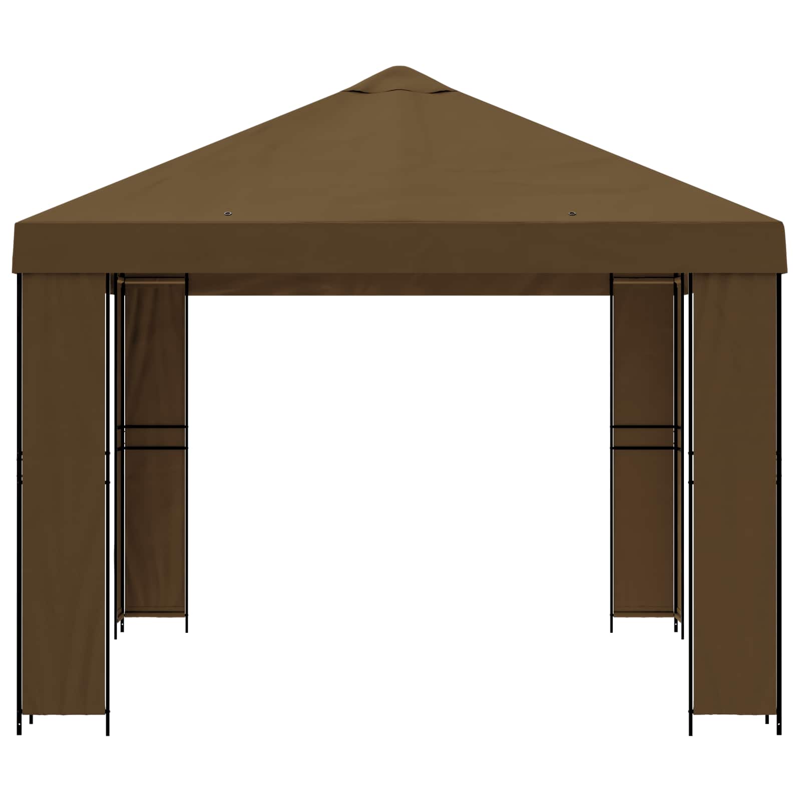 Gazebo 4 × 3 m Sivosmeđa Poliester i čelik 190 gsm