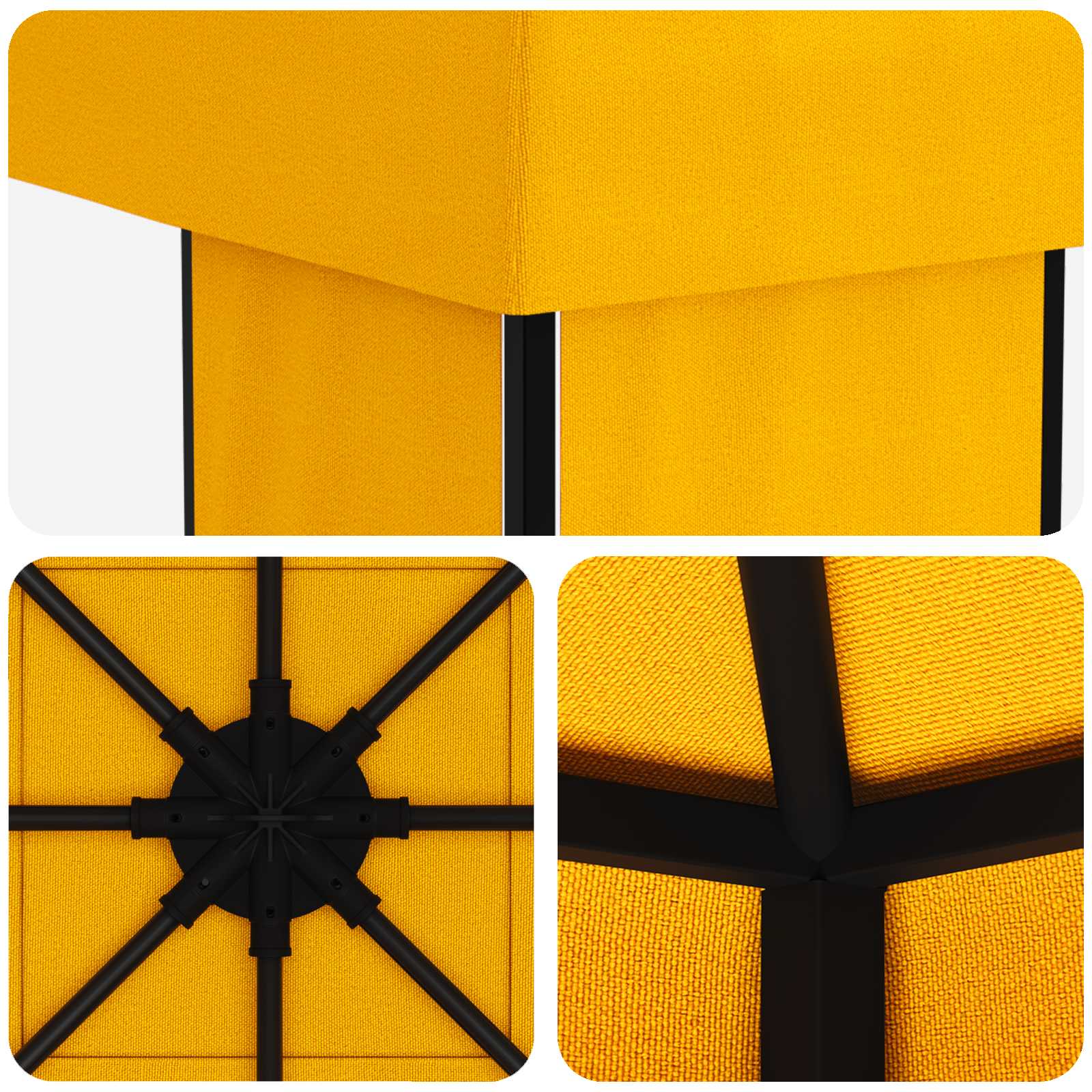 Gazebo 4 × 3 m Žuta Poliester i čelik 190 gsm