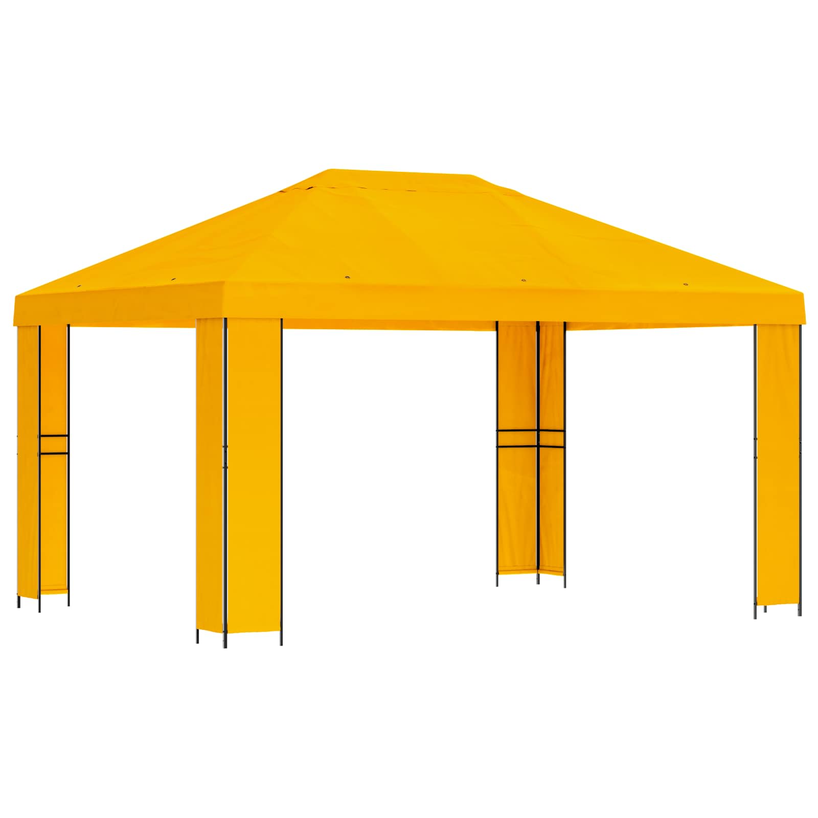 Gazebo 4 × 3 m Žuta Poliester i čelik 190 gsm