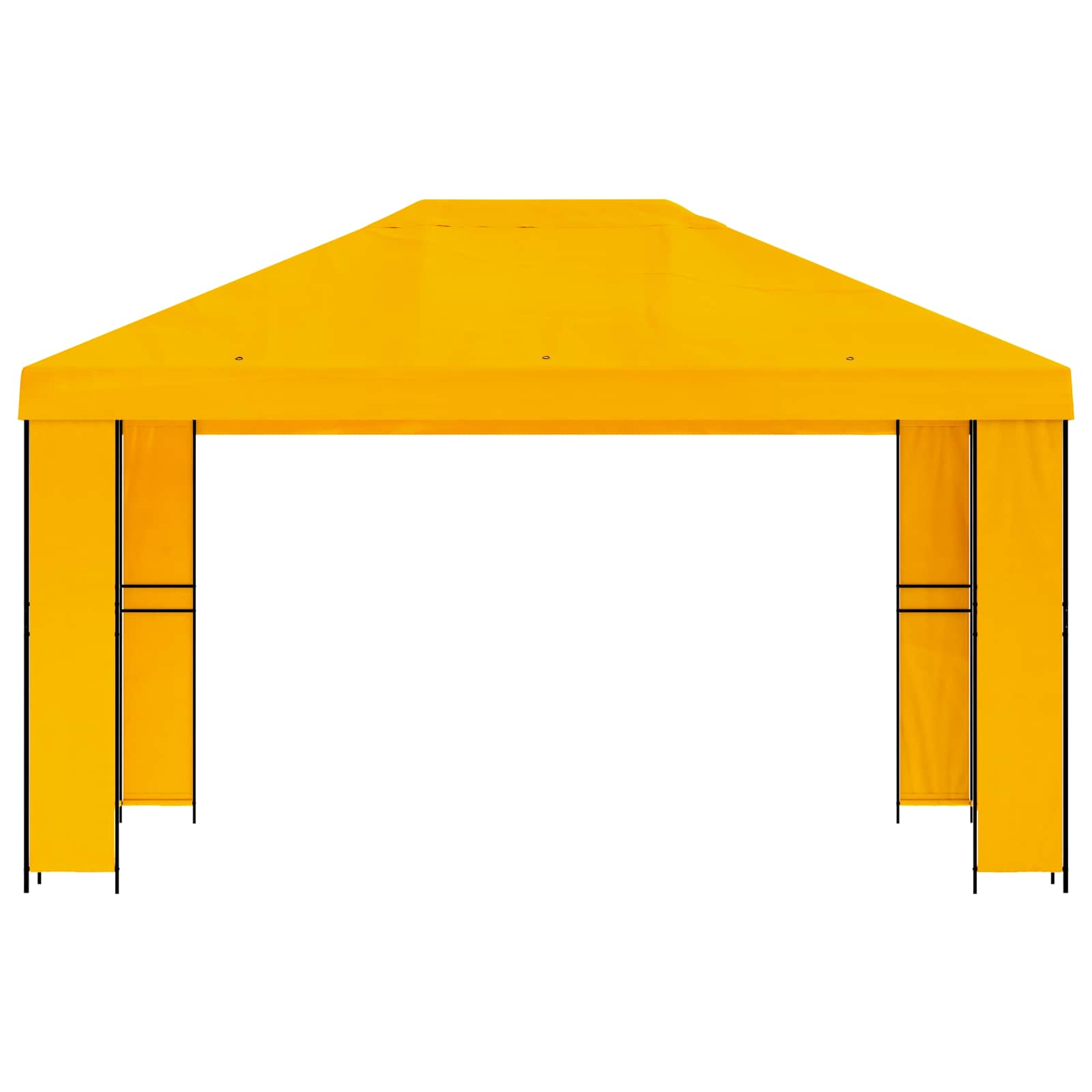 Gazebo 4 × 3 m Žuta Poliester i čelik 190 gsm