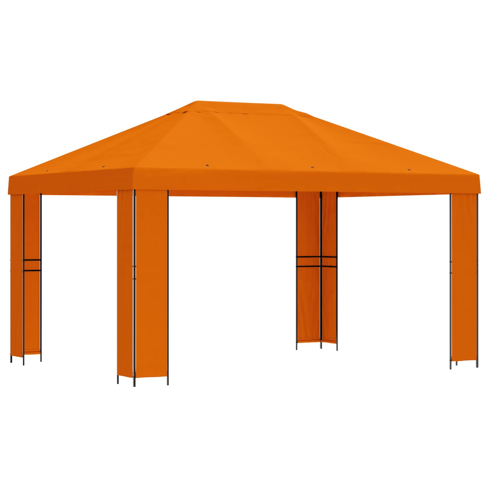 Gazebo 4 × 3 m Narančasta Poliester i čelik 190 gsm