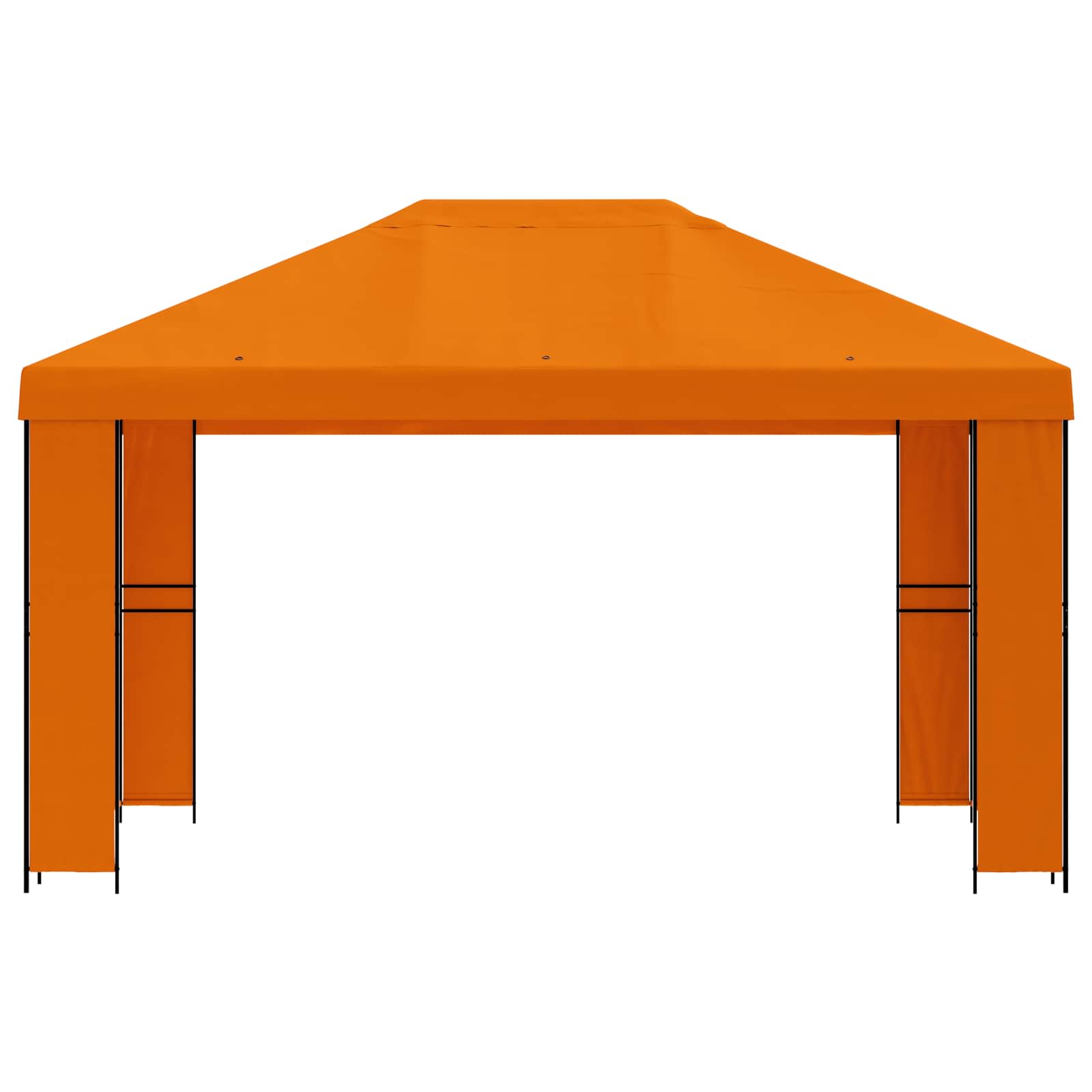 Gazebo 4 × 3 m Narančasta Poliester i čelik 190 gsm
