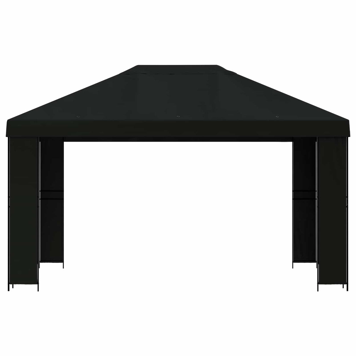 Gazebo 4 × 3 m Crna Poliester i čelik 190 gsm