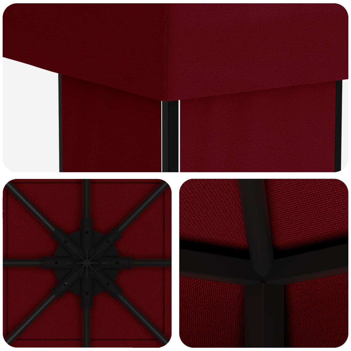 Gazebo 4 × 3 m Tamno crvena Poliester i čelik 190 gsm