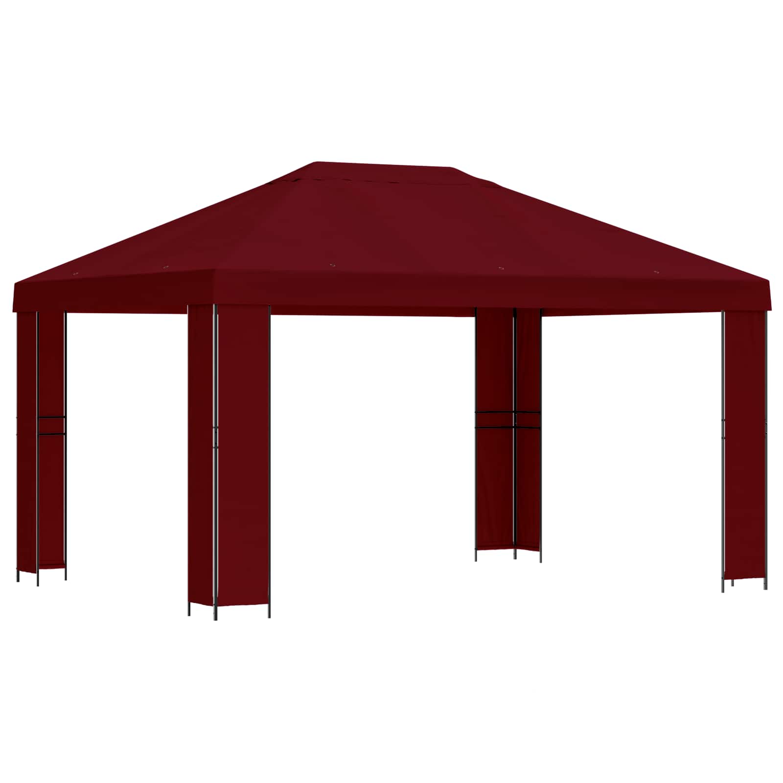 Gazebo 4 × 3 m Tamno crvena Poliester i čelik 190 gsm