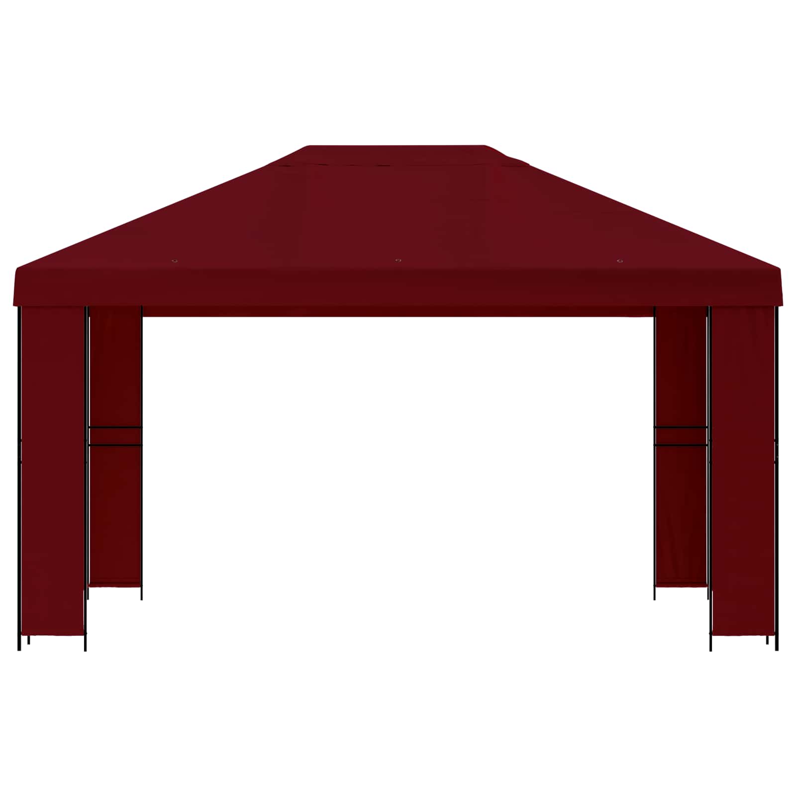 Gazebo 4 × 3 m Tamno crvena Poliester i čelik 190 gsm