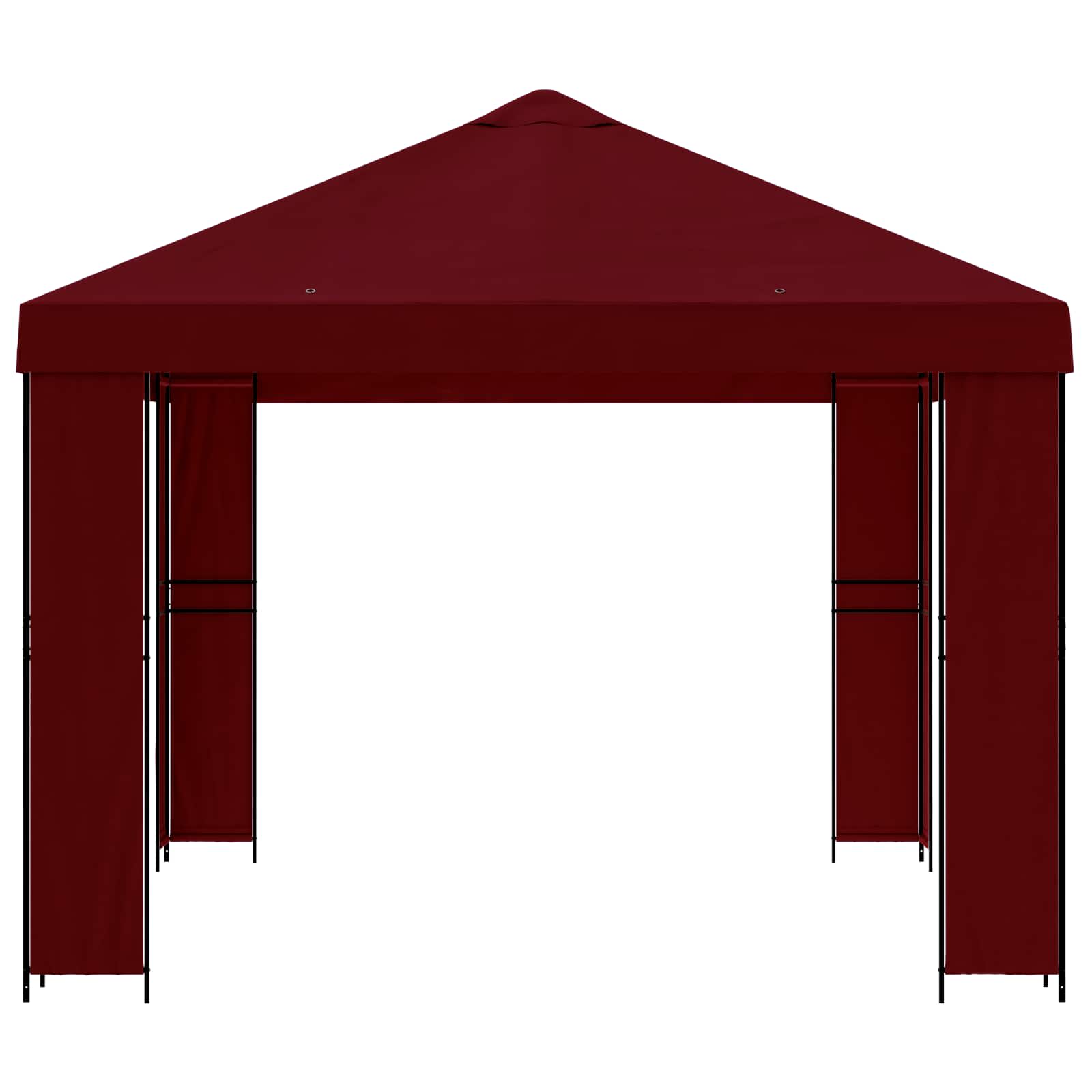 Gazebo 4 × 3 m Tamno crvena Poliester i čelik 190 gsm