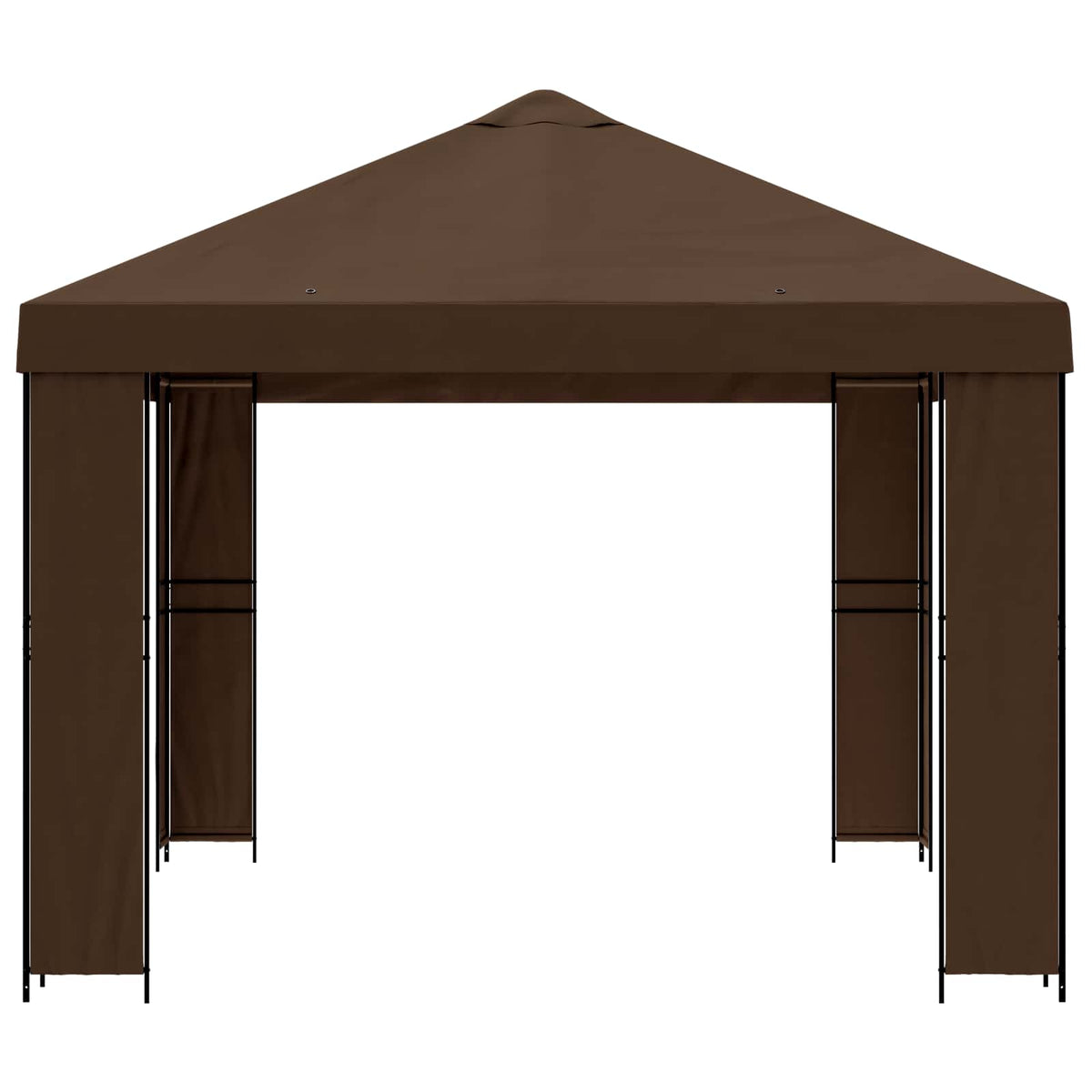 Gazebo 4 × 3 m Smeđa Poliester i čelik 190 gsm