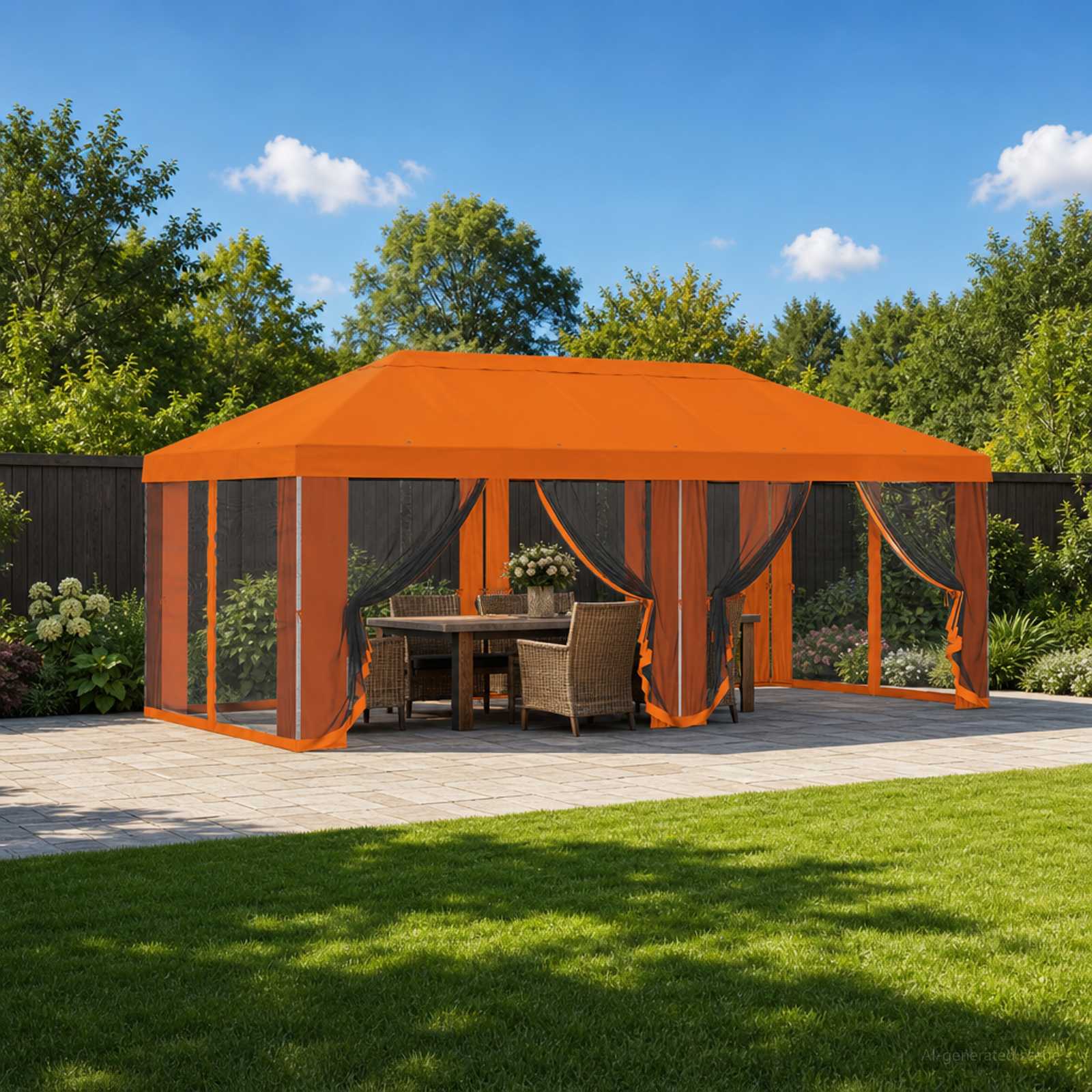 Pokrov za gazebo s bočnim zidovima 6 x 3 m Narančasta Poliester