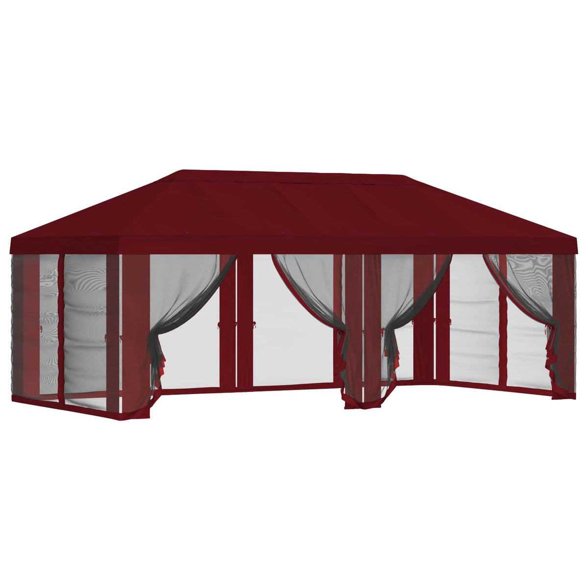 Pokrov za gazebo s bočnim zidovima 6 x 3 m Tamno crvena