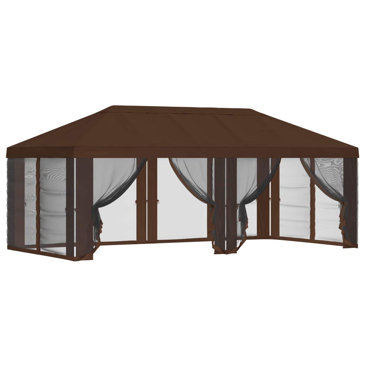 Pokrov za gazebo s bočnim zidovima 6 x 3 m Smeđa Poliester 190
