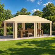 Gazebo Pokrivač 6 x 3 m Krem Poliester 190 gsm