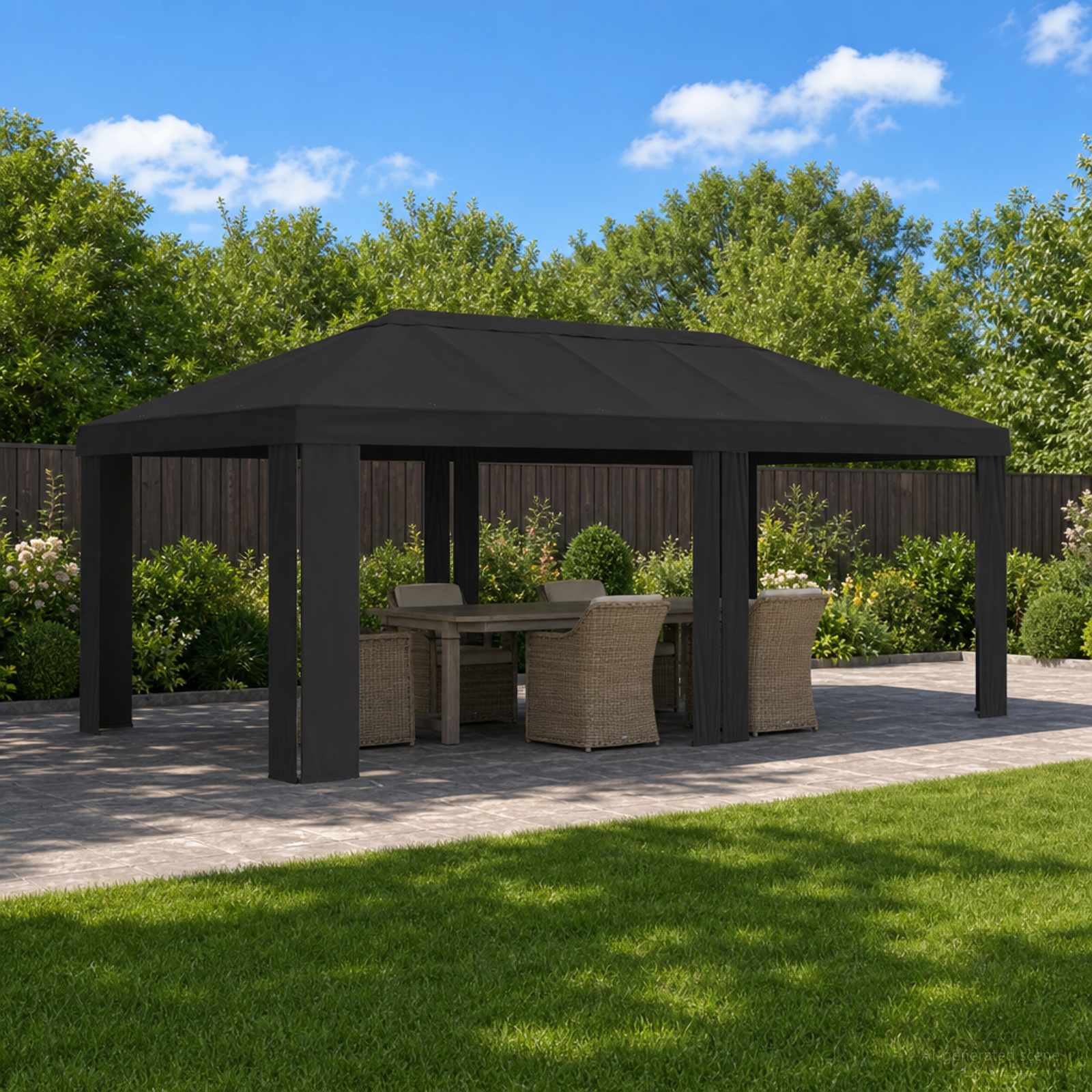 Gazebo Pokrivač 6 x 3 m Antracit Poliester 190 gsm