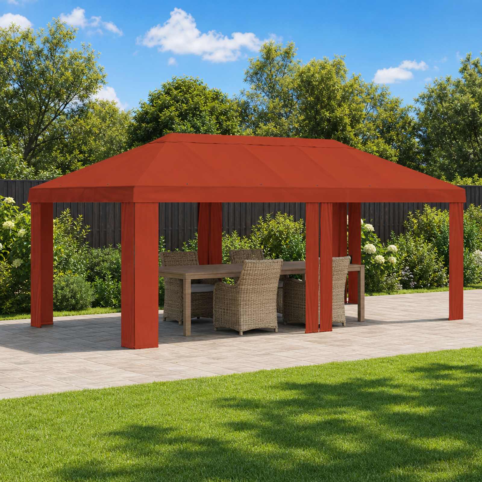 Gazebo Pokrivač 6 x 3 m Terakota Poliester 190 gsm