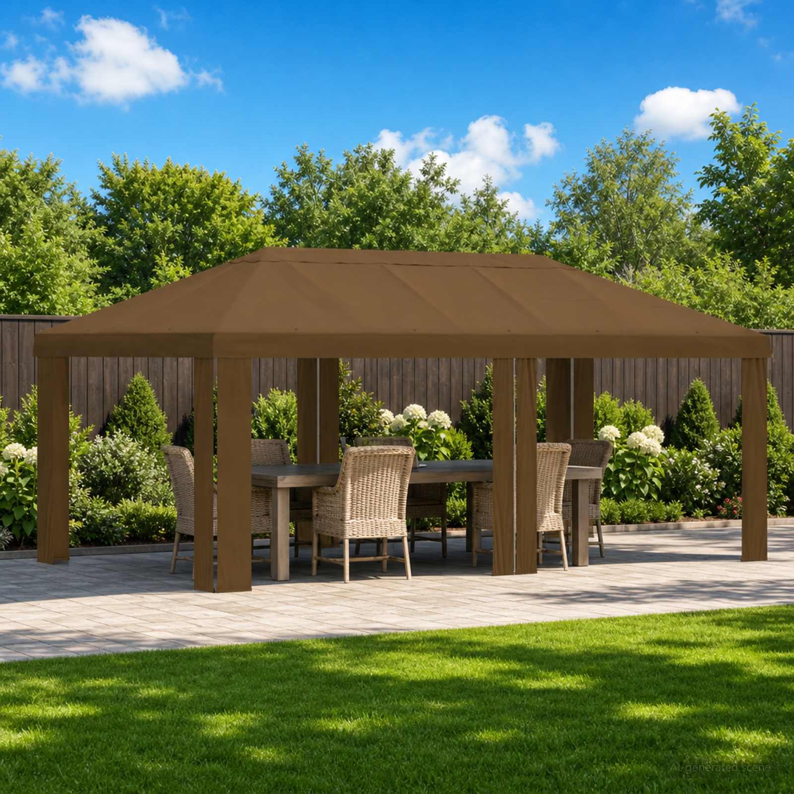 Gazebo Pokrivač 6 x 3 m Sivosmeđa Poliester 190 gsm