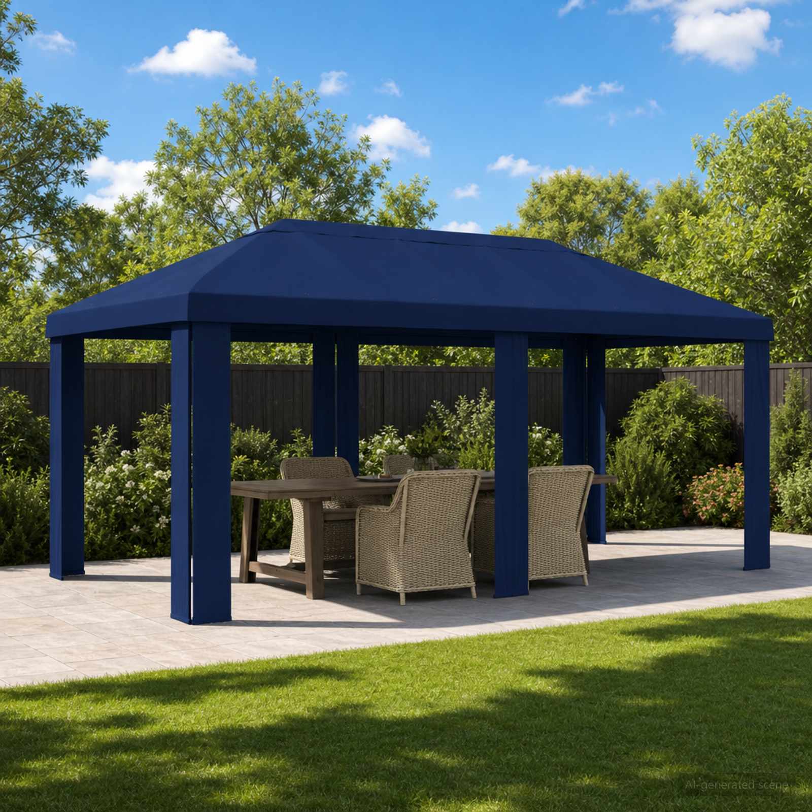 Gazebo Pokrivač 6 x 3 m Plava Poliester 190 gsm