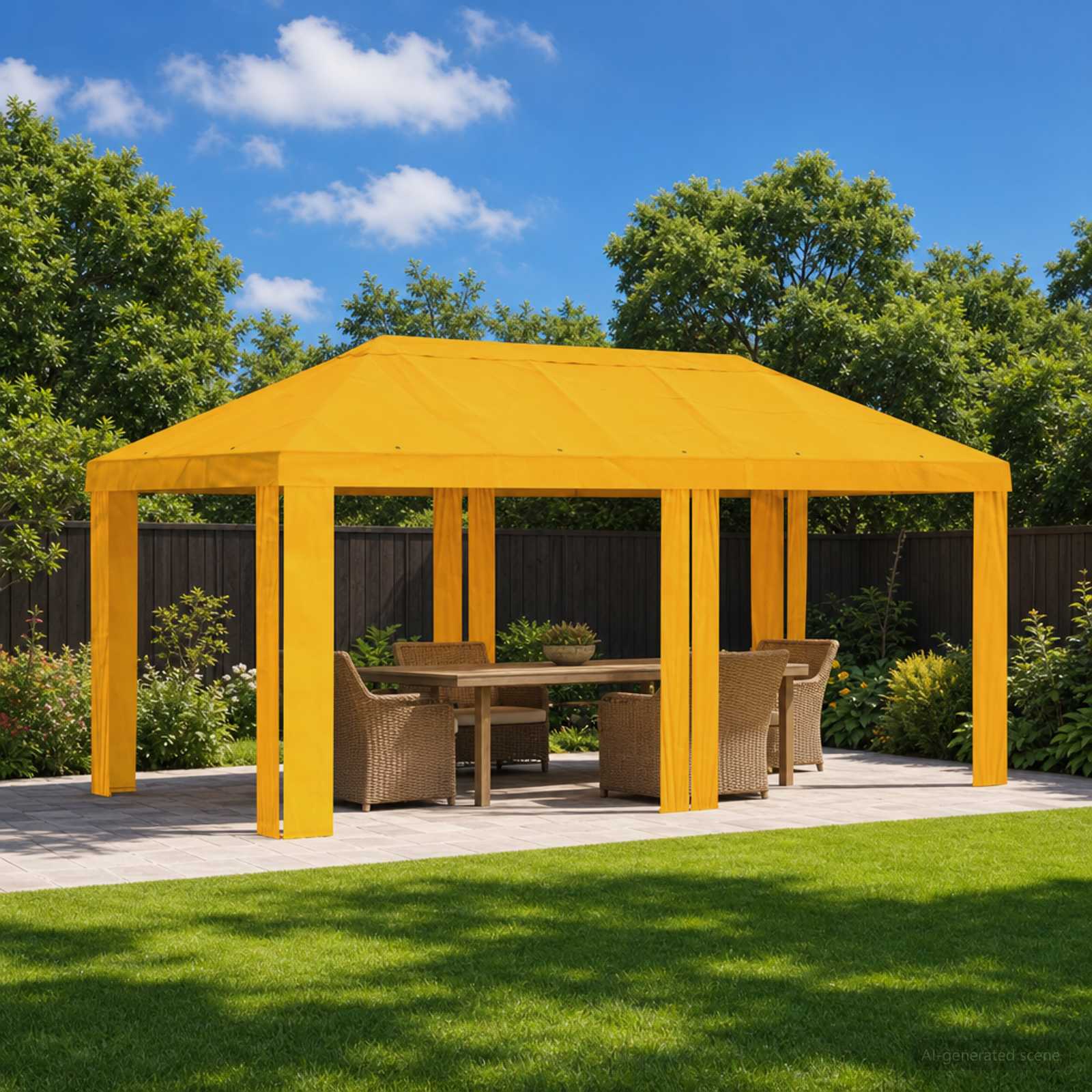 Gazebo Pokrivač 6 x 3 m Žuta Poliester 190 gsm