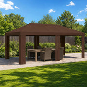 Gazebo Pokrivač 6 x 3 m Smeđa Poliester 190 gsm