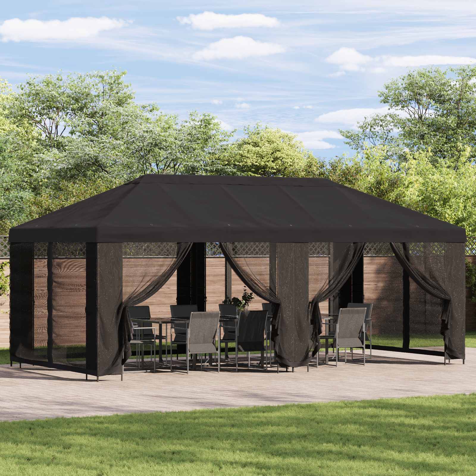 Pokrov za gazebo s bočnim zidovima Antracit 600,5 x 300,5 cm