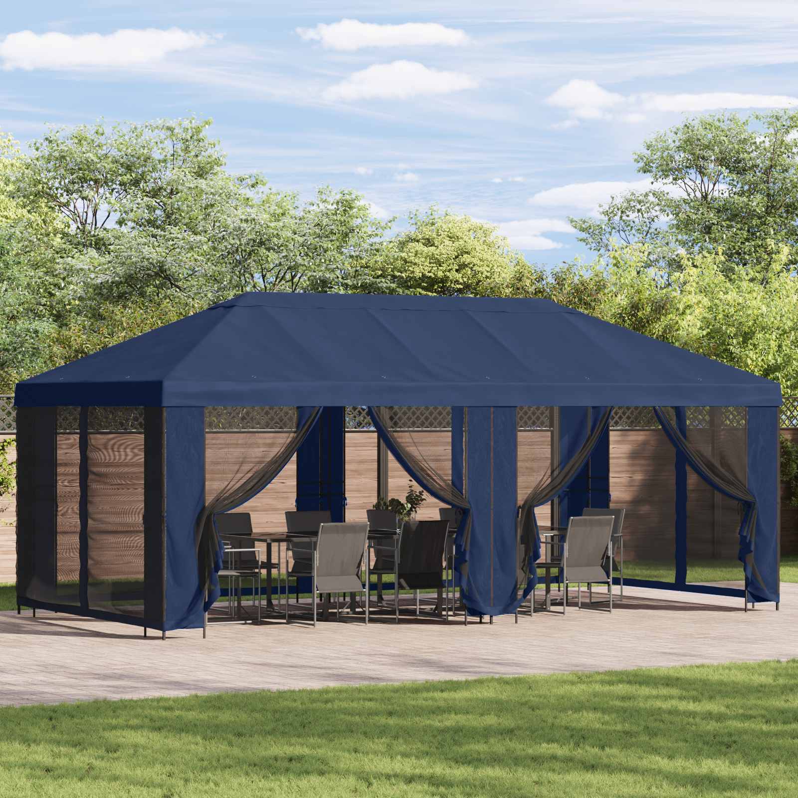 Pokrov za gazebo s bočnim zidovima Plava 600,5 x 300,5 cm