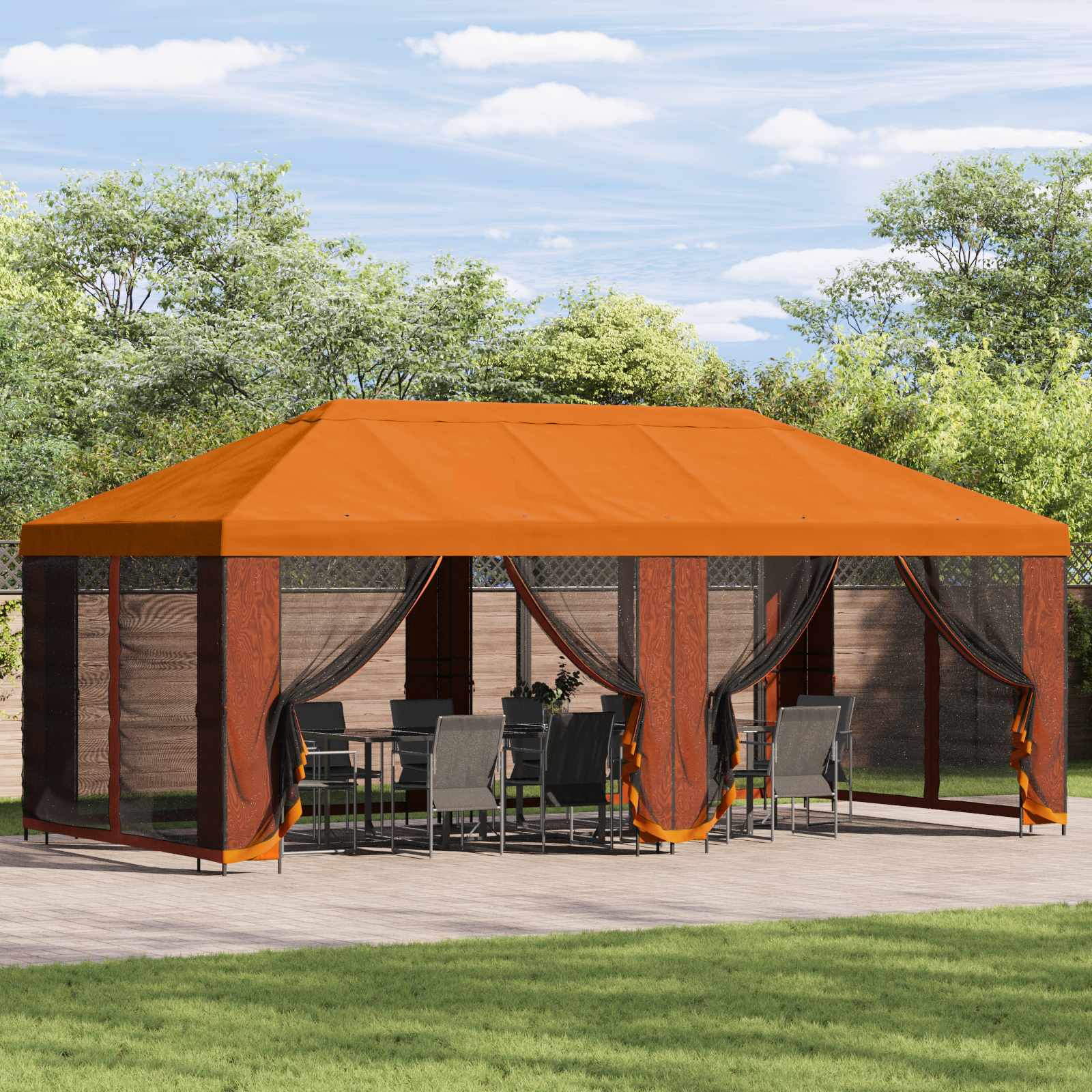 Pokrov za gazebo s bočnim zidovima Narančasta 600,5 x 300,5 cm