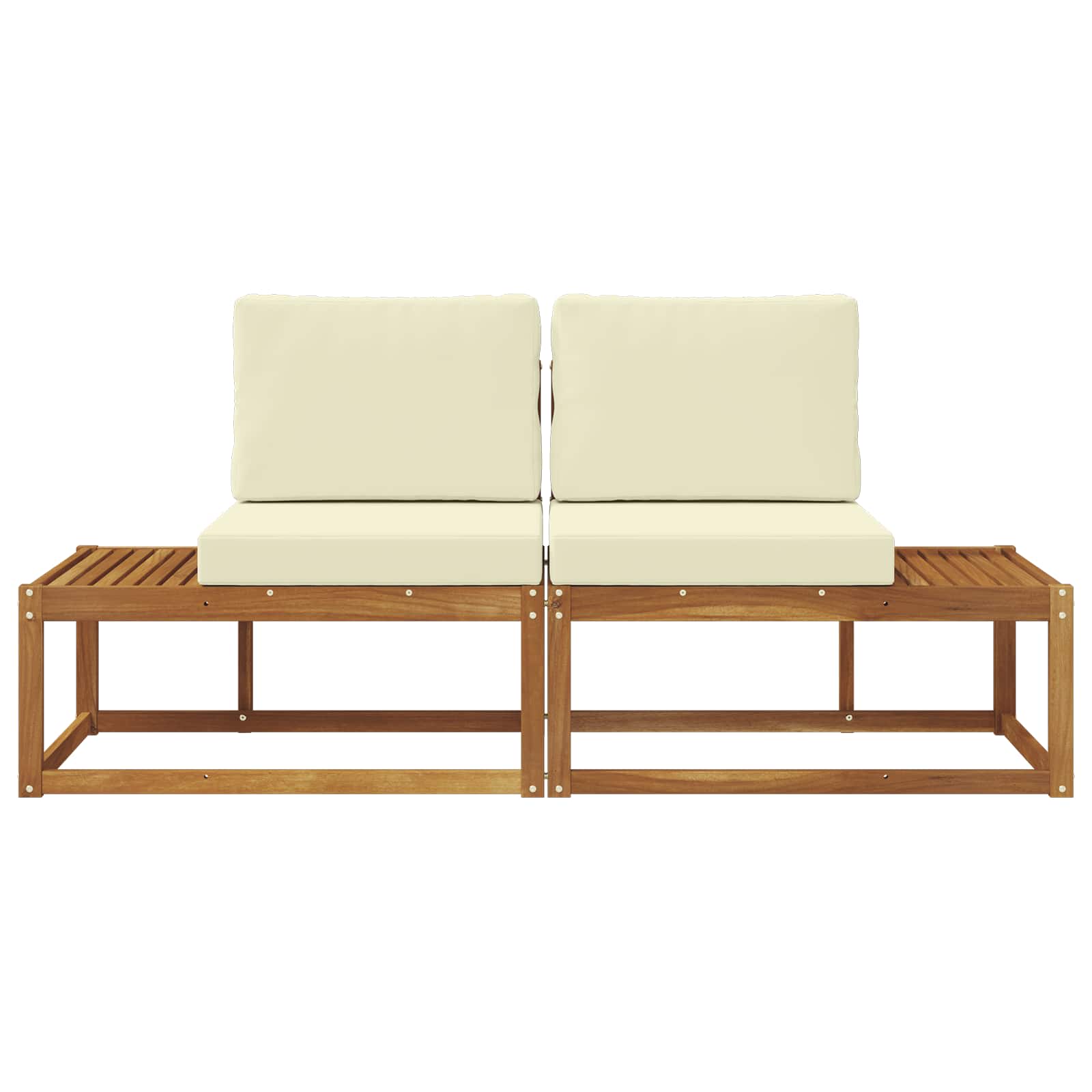 Vanjski krajnji kauč s jastukom 2 Komad Prirodna i krem