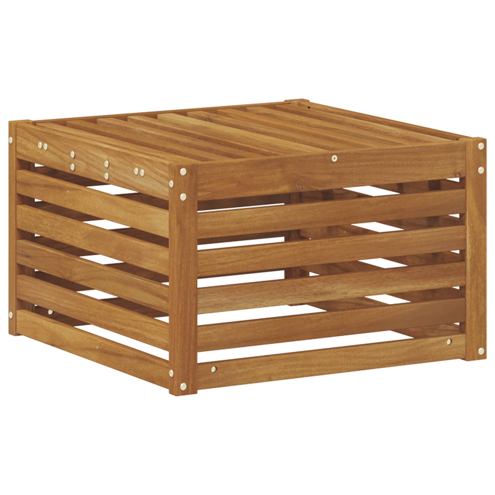Vanjski otoman Čvrsto drvo akacije Prirodna 59 x 59 x 37 cm