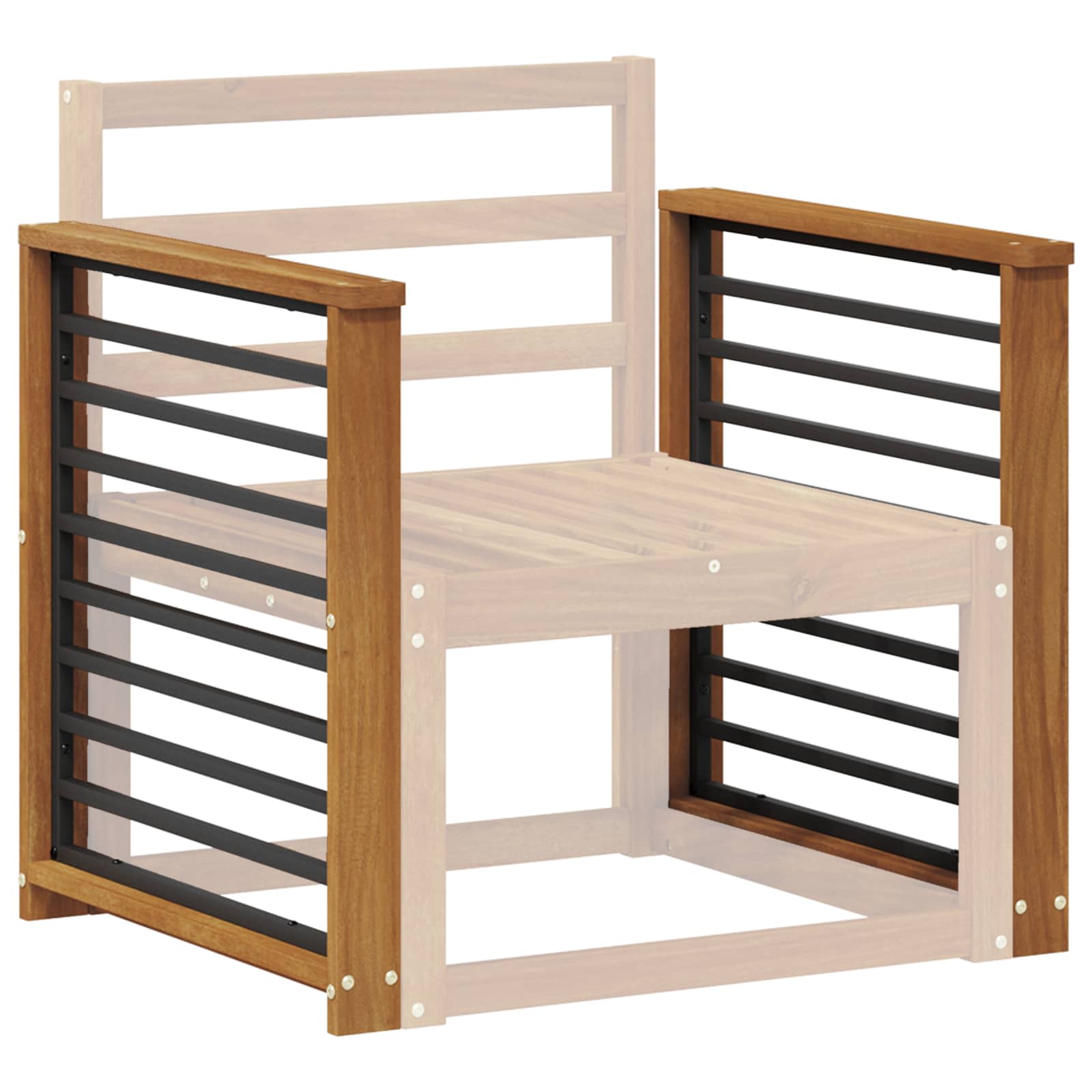 Naslon 2 pcs Prirodna 60 x 6 x 61 cm Čvrsto drvo akacije