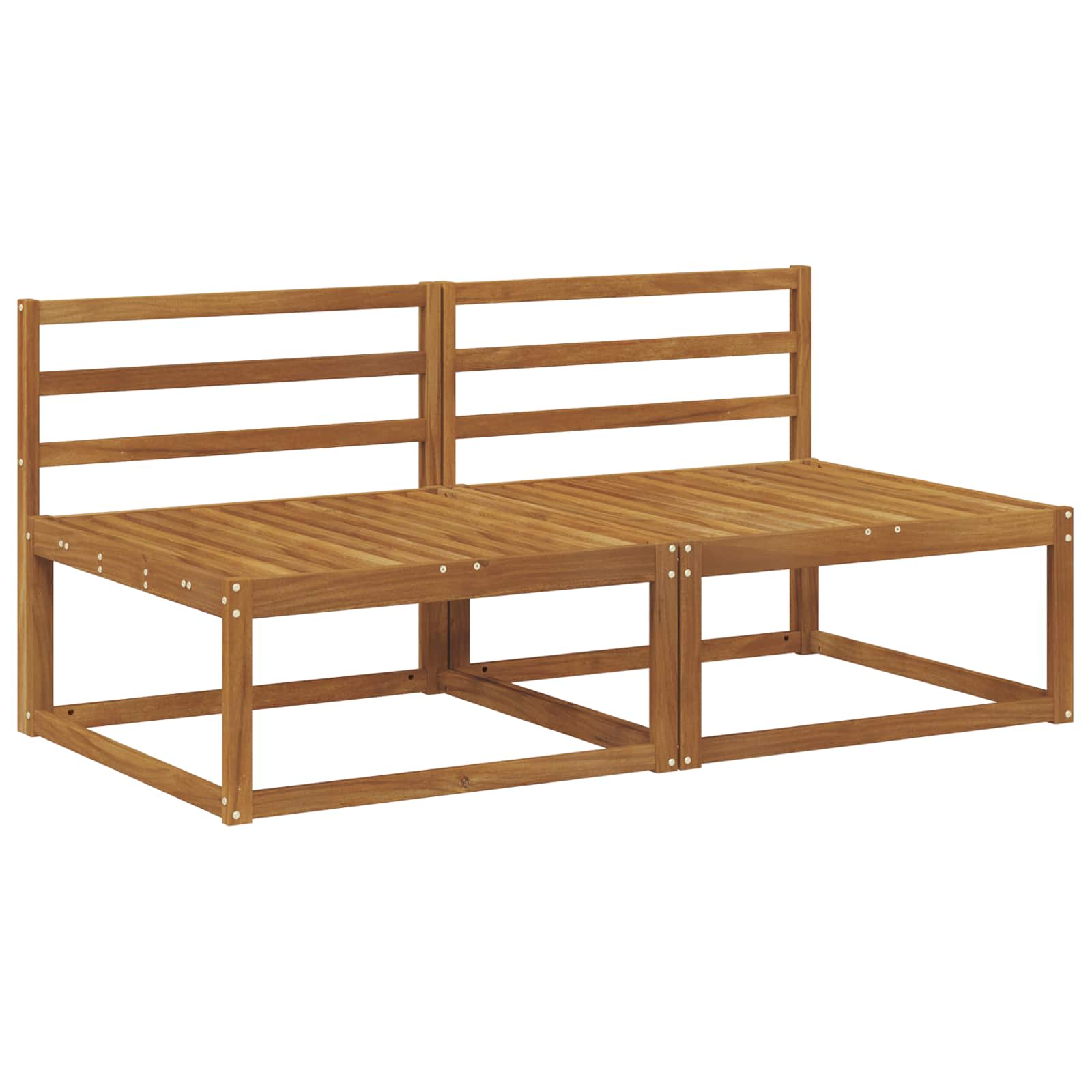 2 Komad Srednja sofa za van Prirodna 158 x 83 x 73 cm