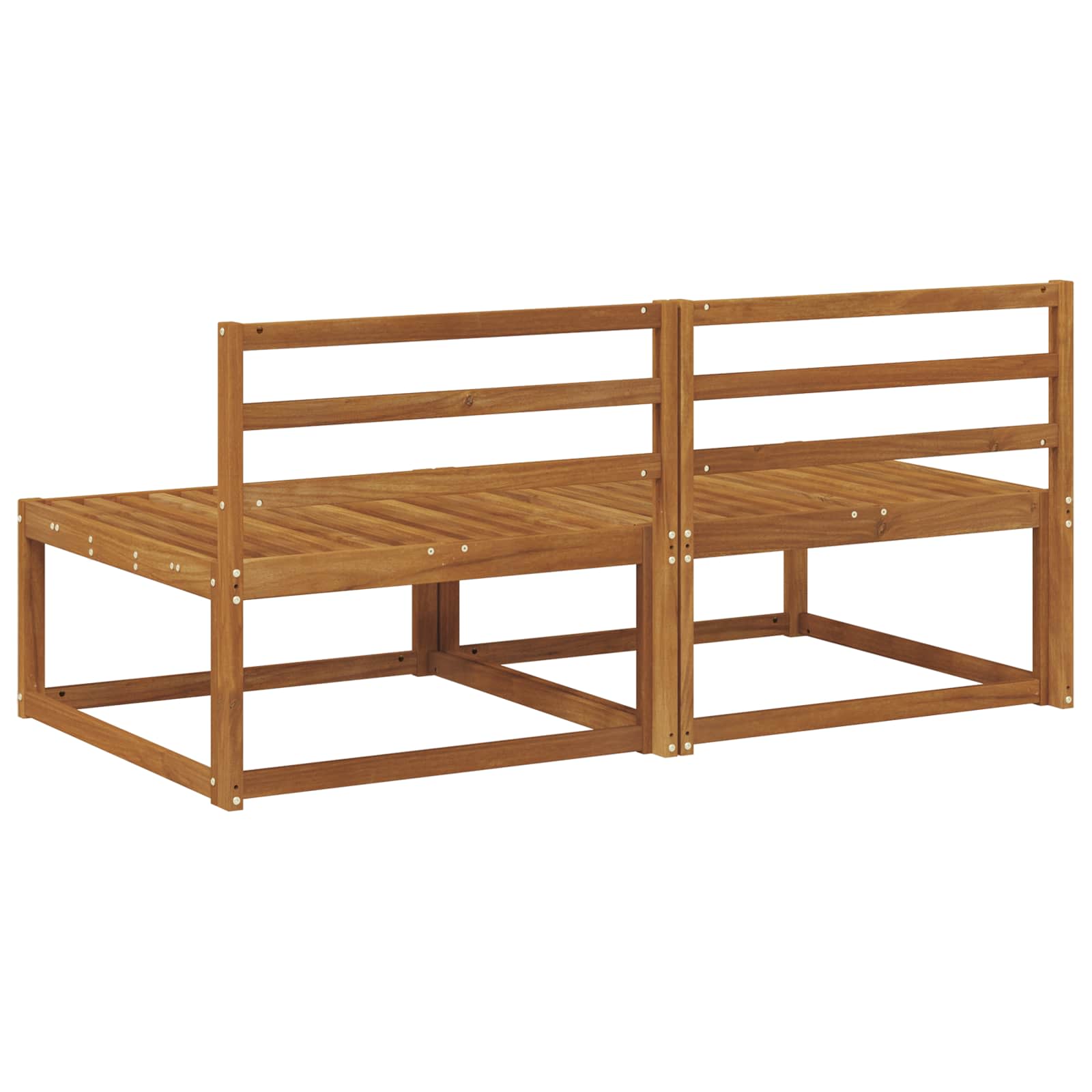 2 Komad Srednja sofa za van Prirodna 158 x 83 x 73 cm