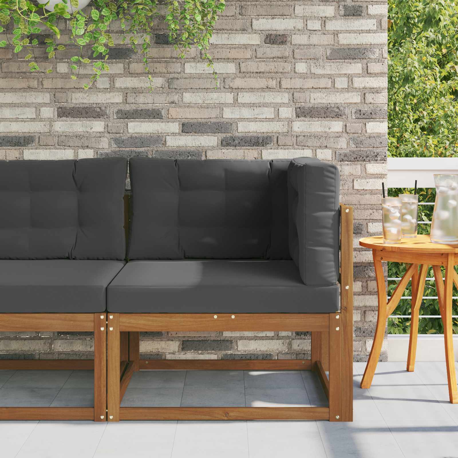Vanjska kutna sofa Prirodna