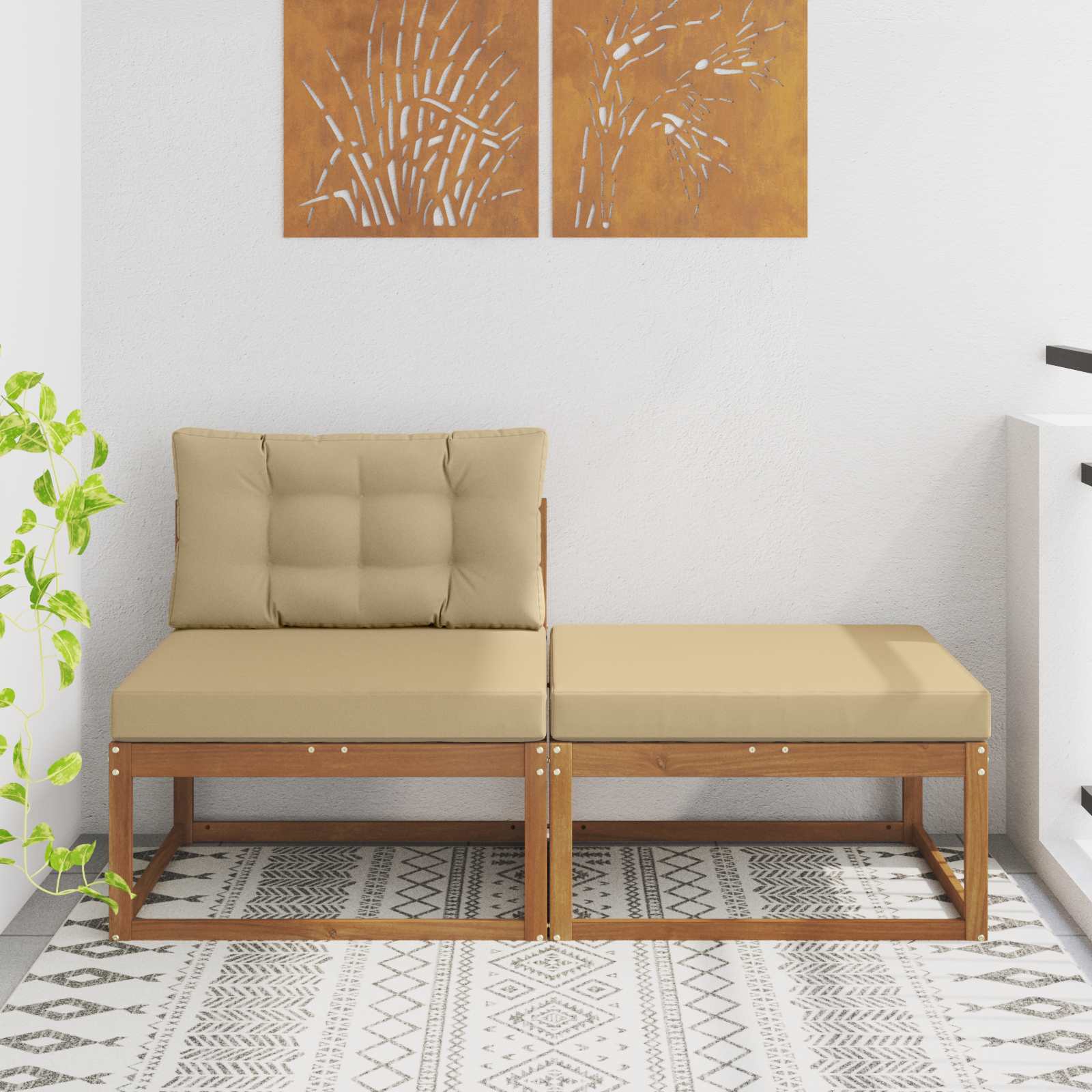 Sekcionalna sofa s jastukom 2 Komad Prirodna
