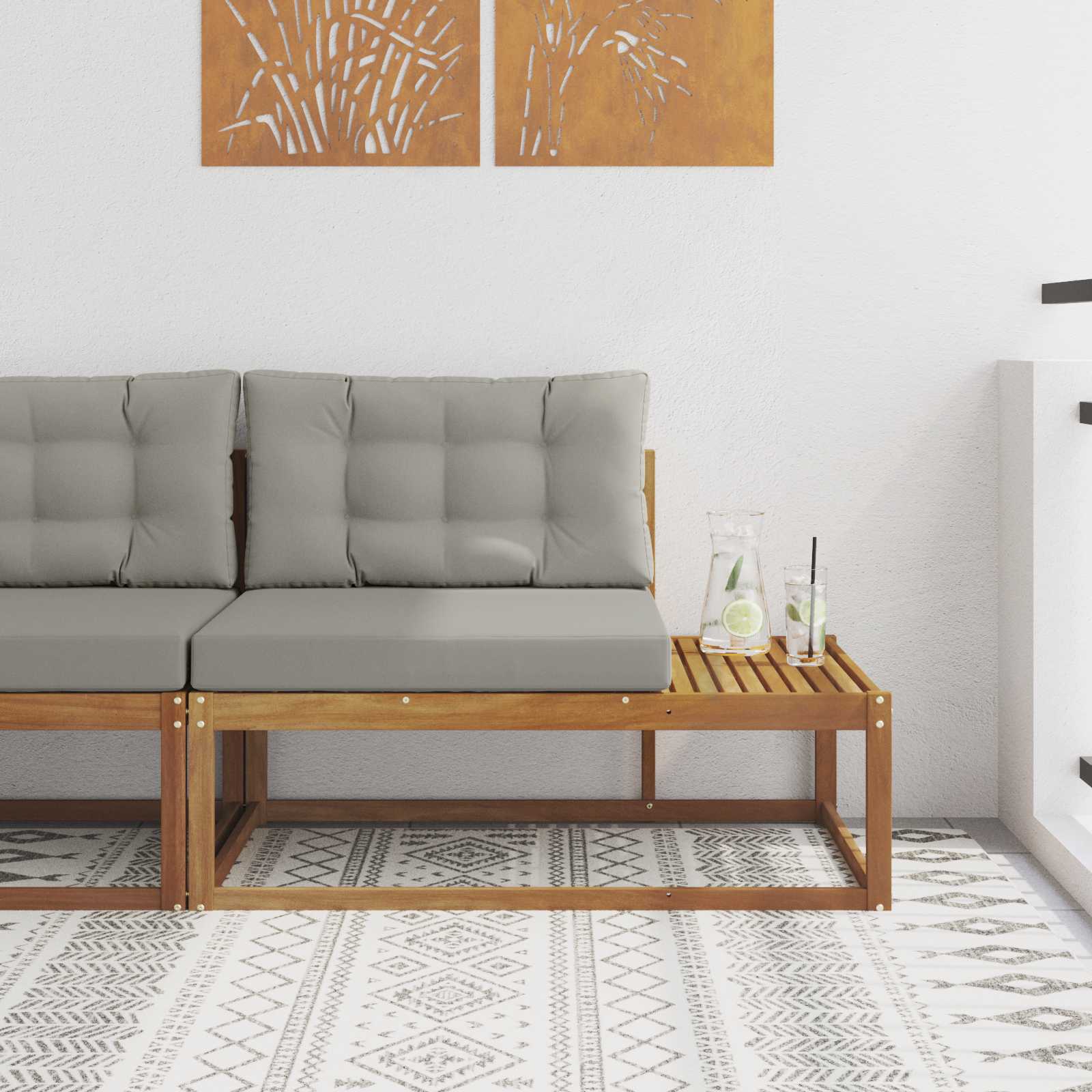 Vanjski krajnji kauč s jastukom Prirodna 115 x 83 x 73 cm