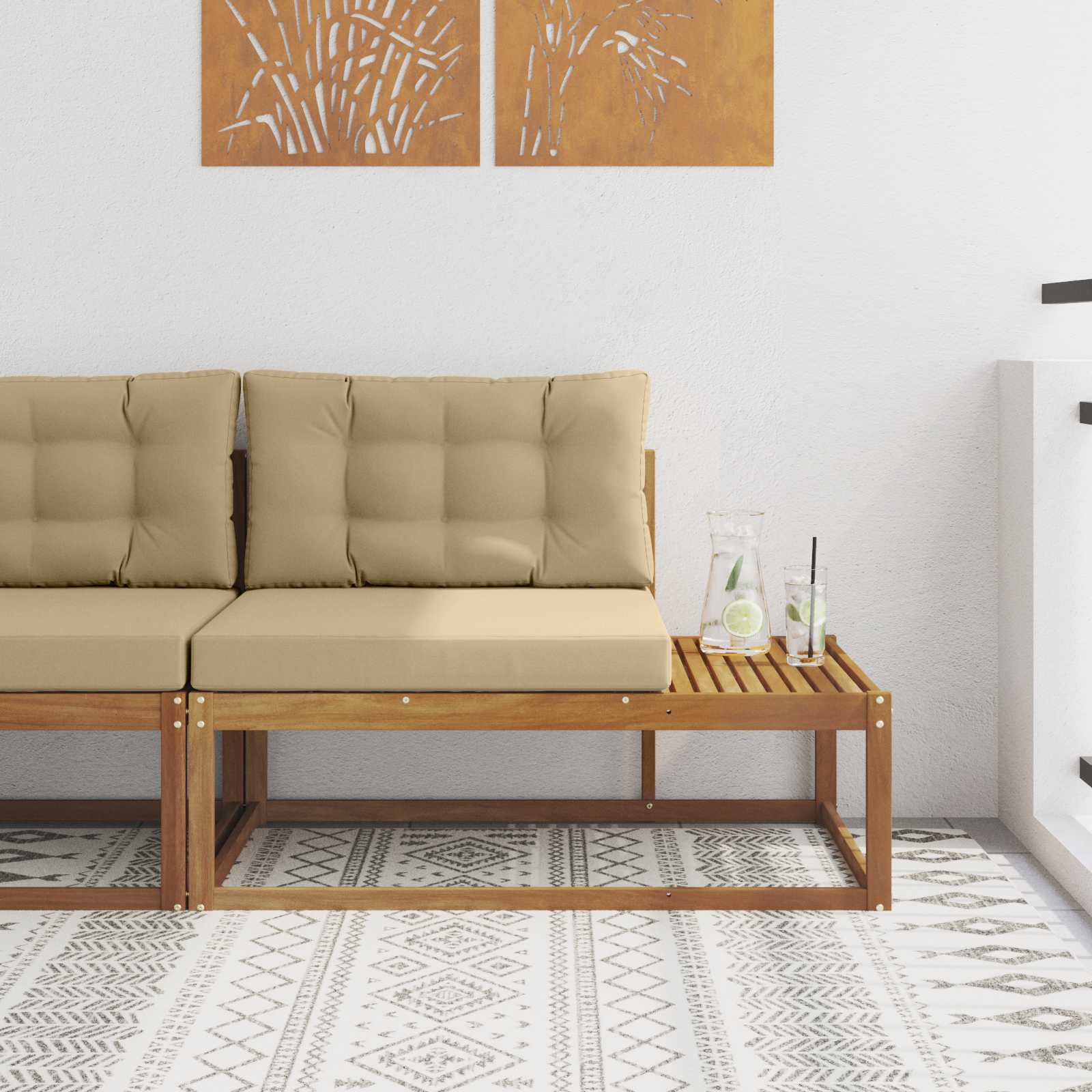 Vanjski krajnji kauč s jastukom Prirodna 115 x 83 x 73 cm