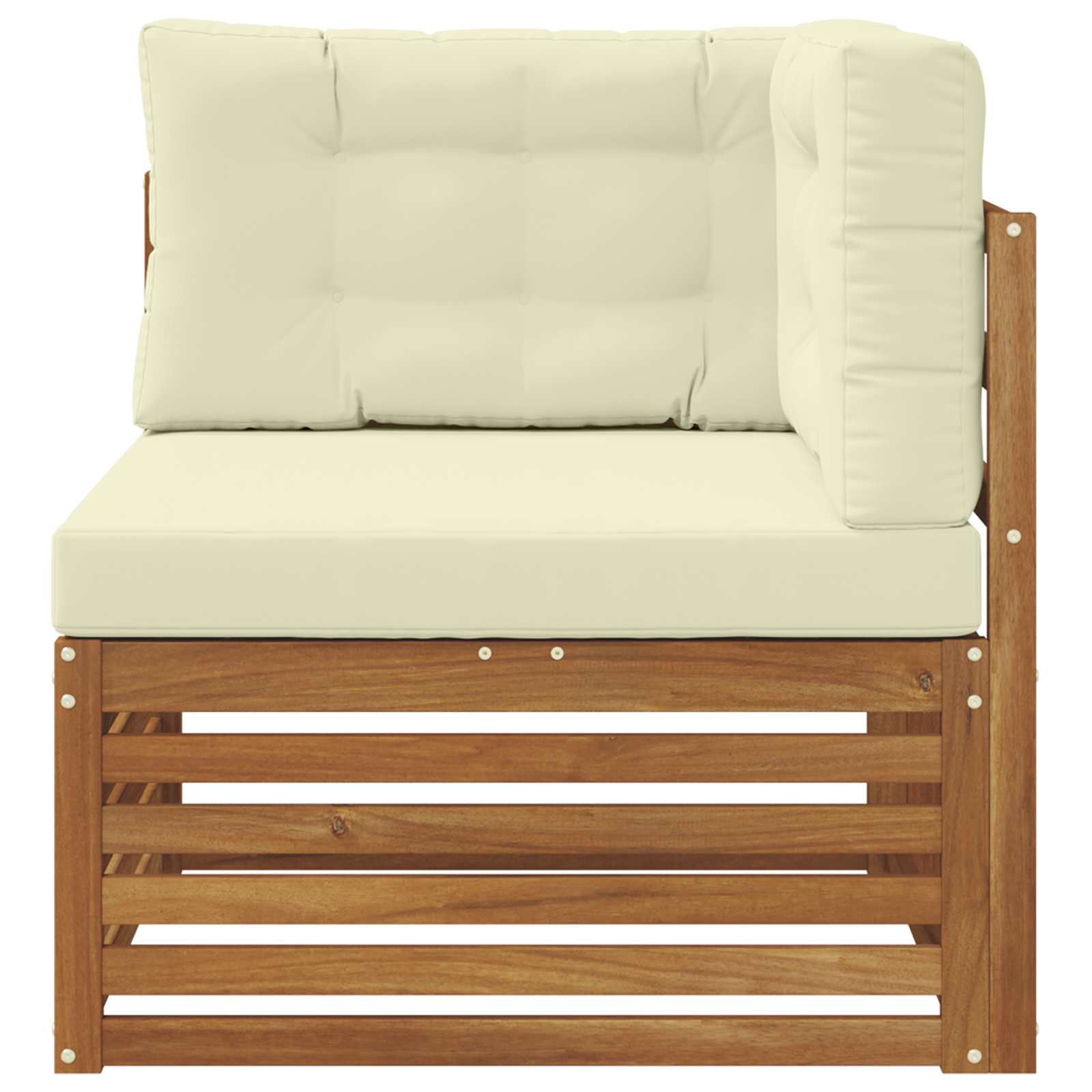 Vanjska kutna sofa Čvrsto drvo akacije Prirodna