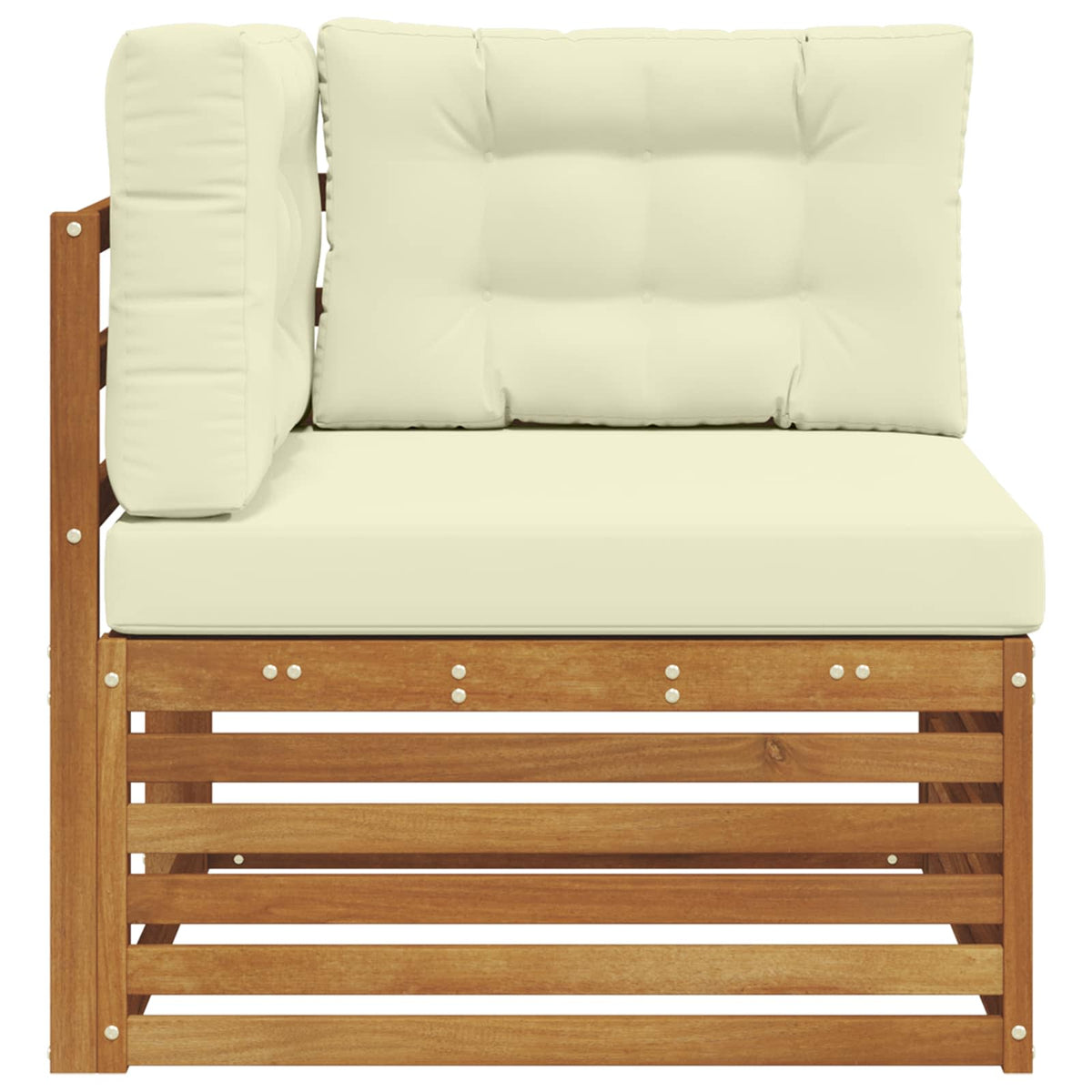 Vanjska kutna sofa Čvrsto drvo akacije Prirodna