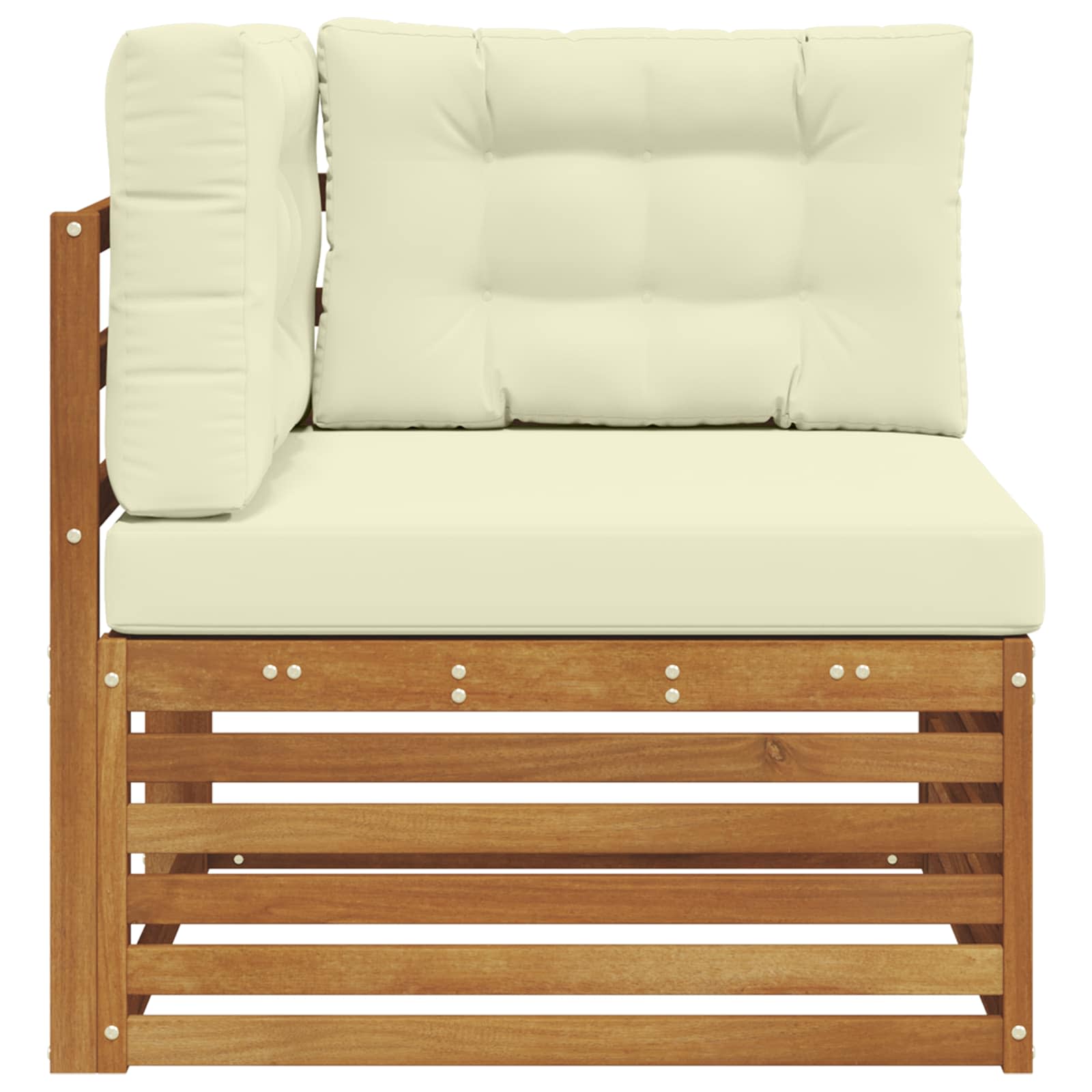 Vanjska kutna sofa Čvrsto drvo akacije Prirodna