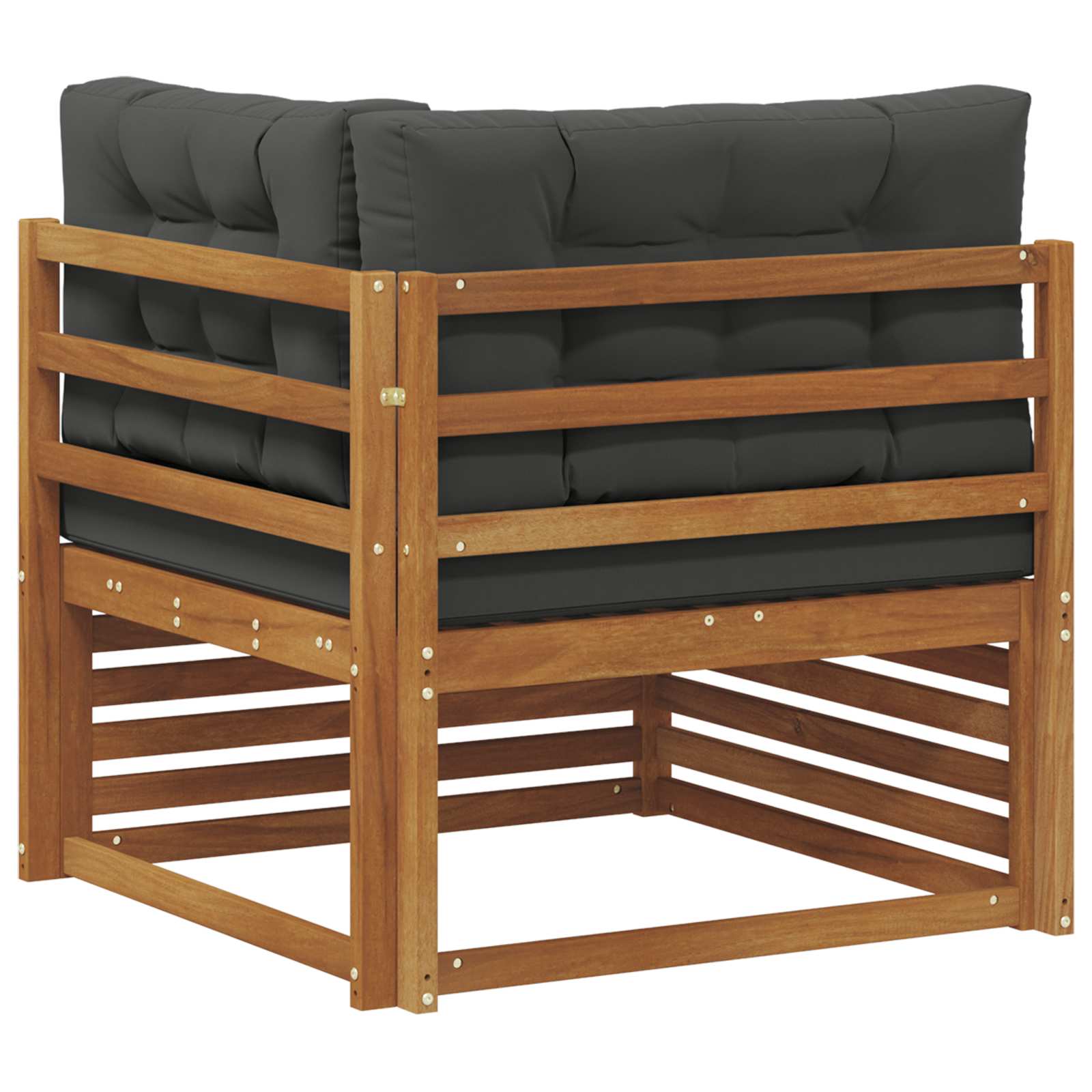 Vanjska kutna sofa Čvrsto drvo akacije Prirodna