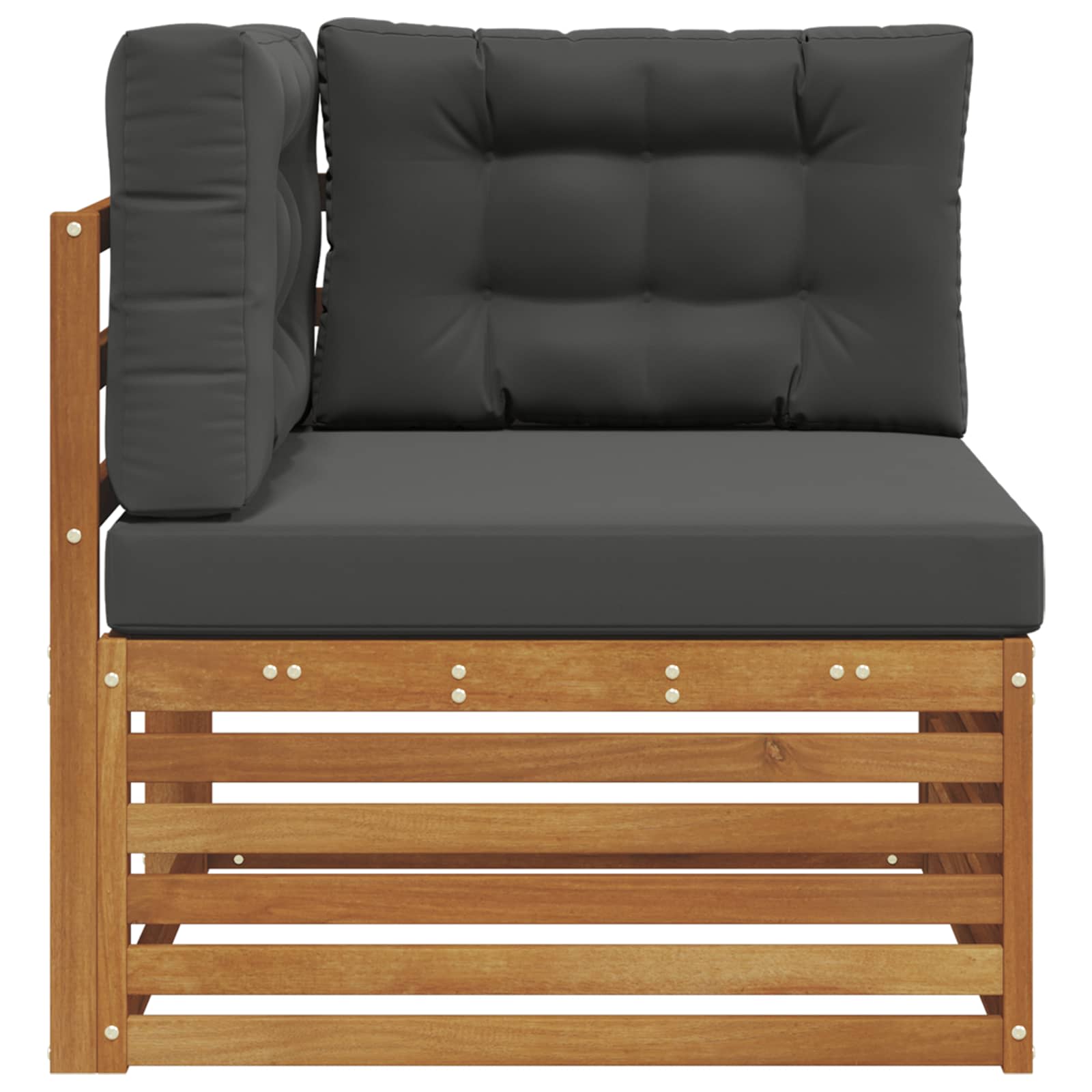 Vanjska kutna sofa Čvrsto drvo akacije Prirodna