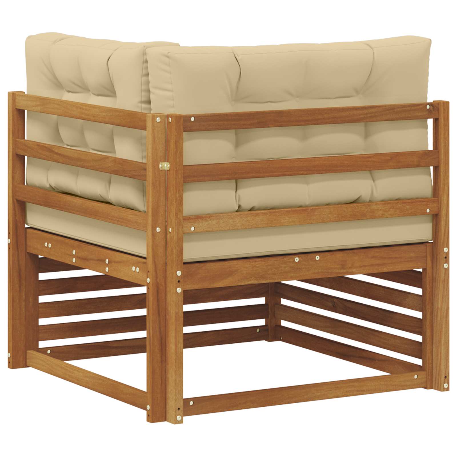 Vanjska kutna sofa Čvrsto drvo akacije Prirodna