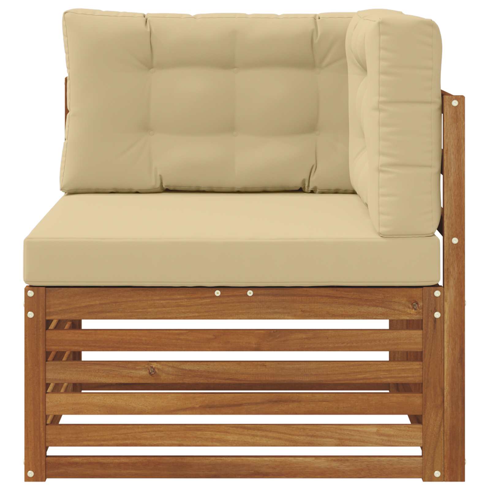 Vanjska kutna sofa Čvrsto drvo akacije Prirodna