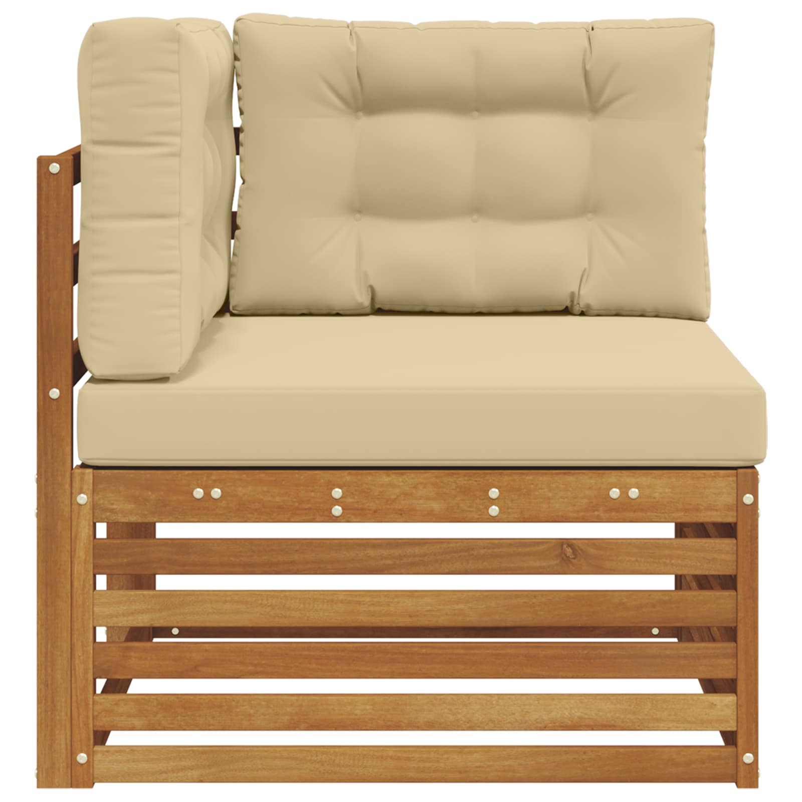 Vanjska kutna sofa Čvrsto drvo akacije Prirodna