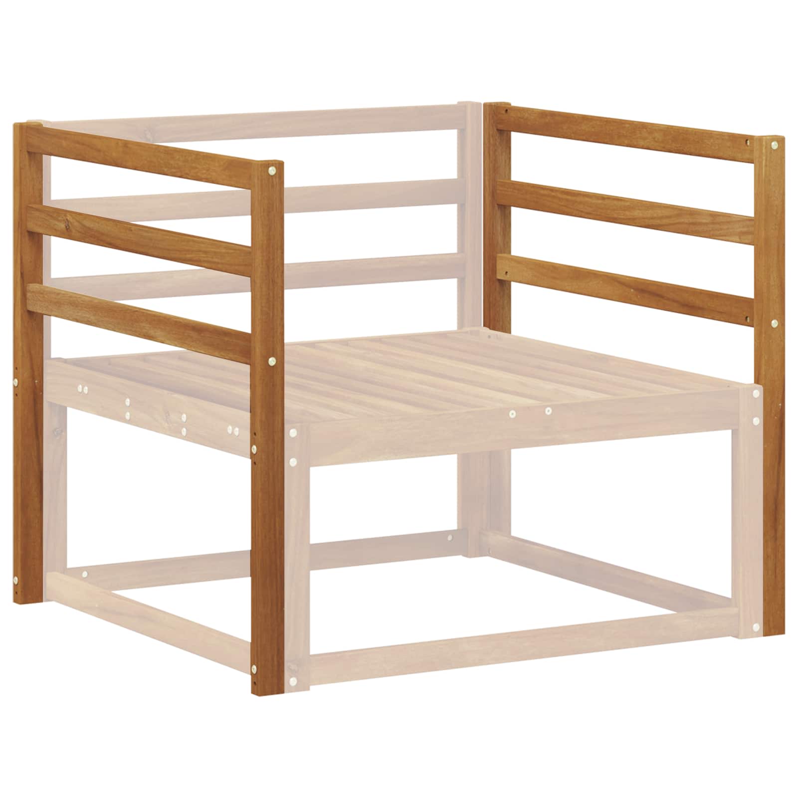 Naslon 2 pcs Prirodna 79 x 4 x 73 cm Čvrsto drvo akacije