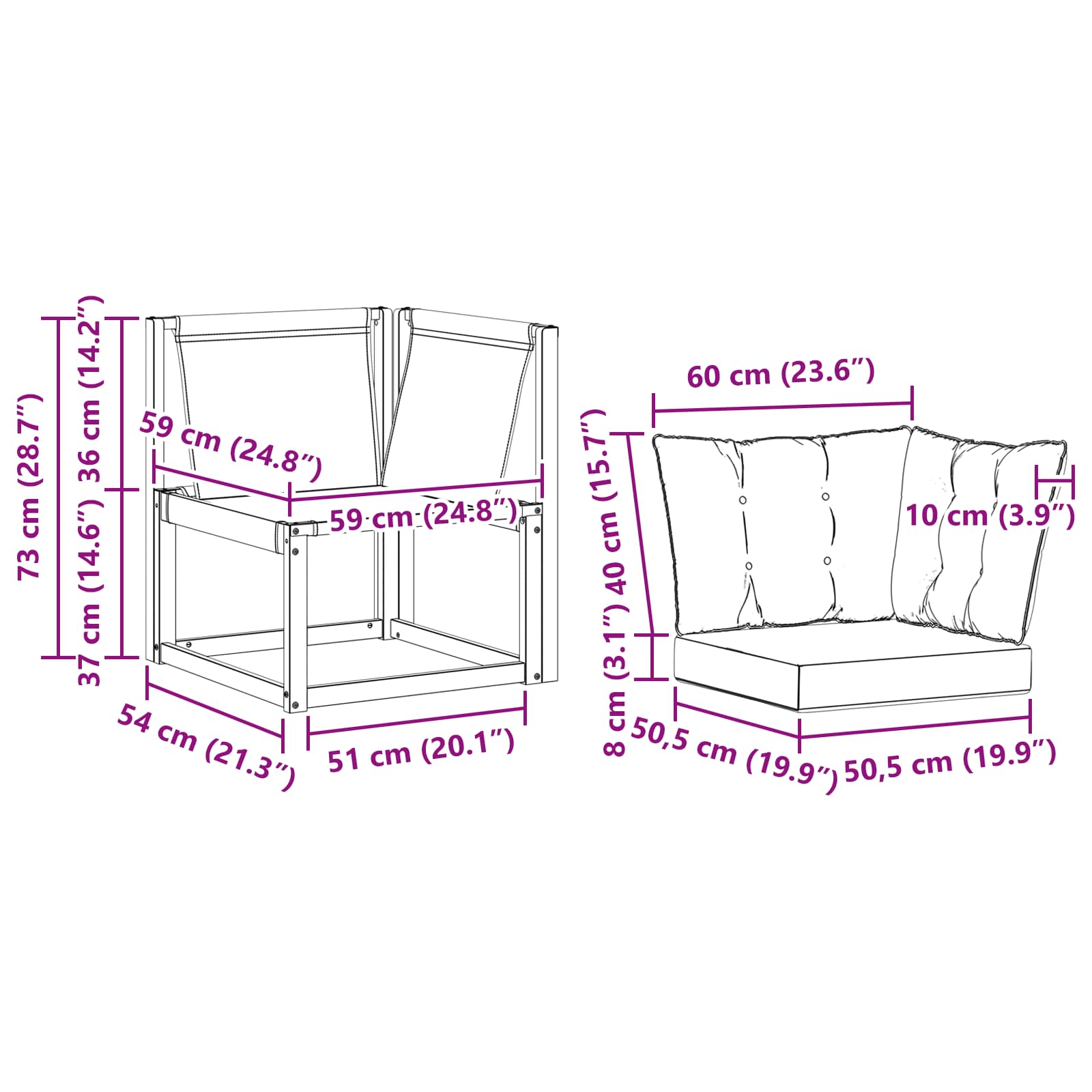 Vanjska kutna sofa Masivno drvo akacije i tekstilna tkanina