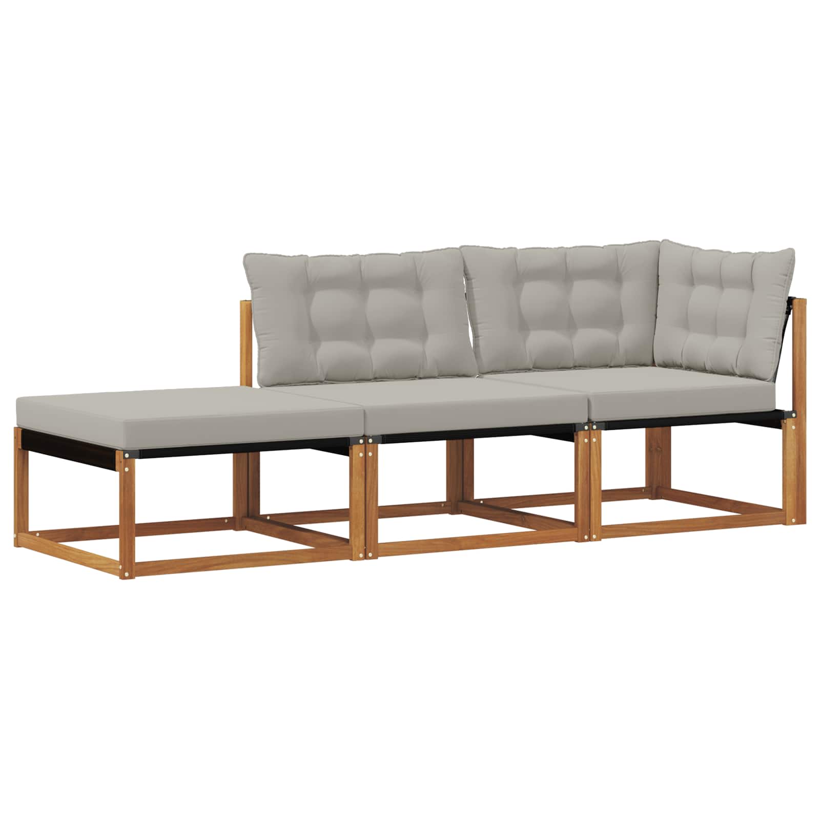 Sekcionalna sofa s jastukom 3 Komad Prirodna i svjetlosiva
