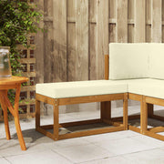 Vanjska klupa s jastukom Prirodna i krem 79 x 43 x 37 cm