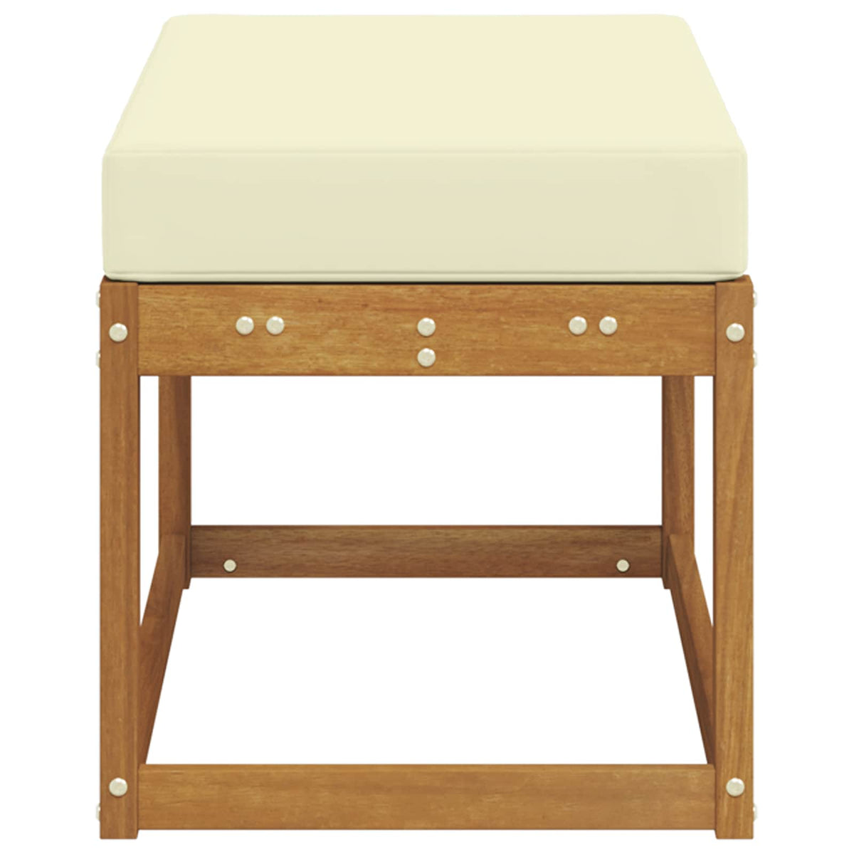 Vanjska klupa s jastukom Prirodna i krem 79 x 43 x 37 cm